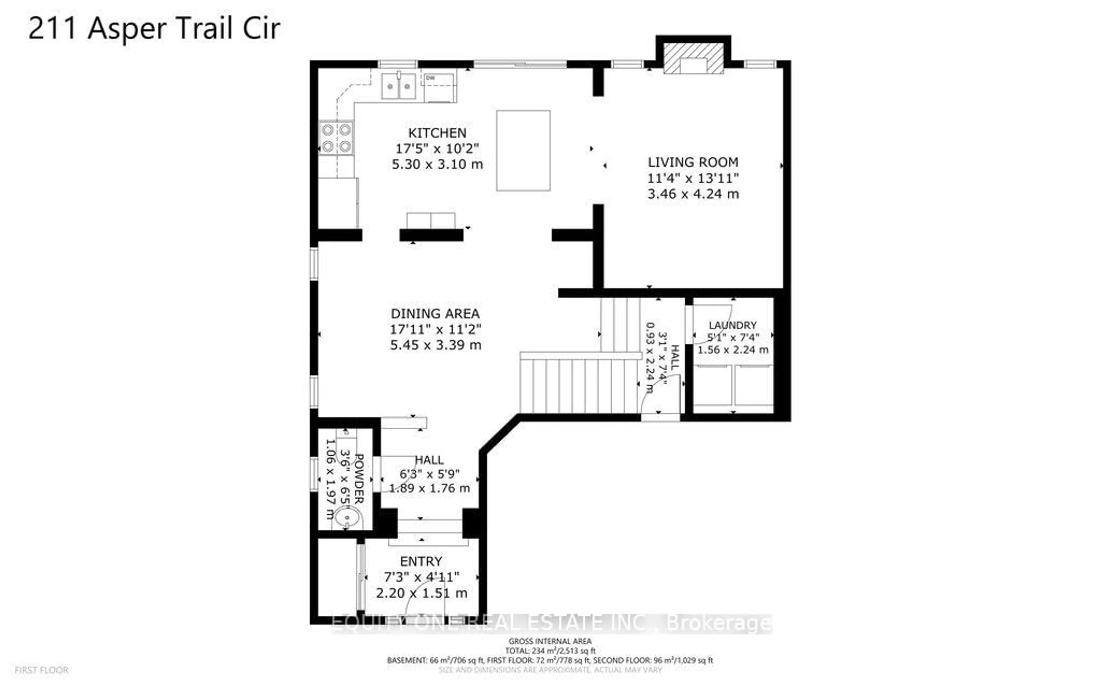 Floor plan for 211 Asper Trail Circ, Ottawa Ontario K2M 0K7