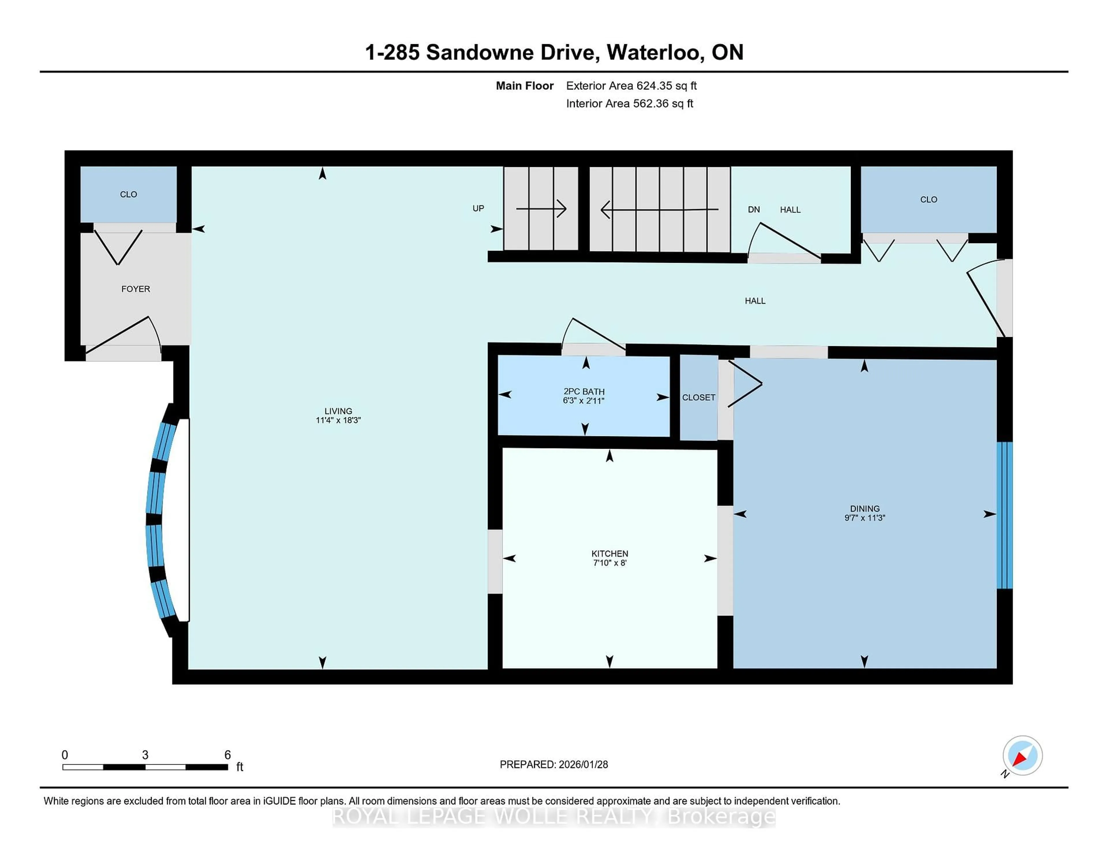 Floor plan for 285 Sandowne Dr #1, Waterloo Ontario N2K 2C1