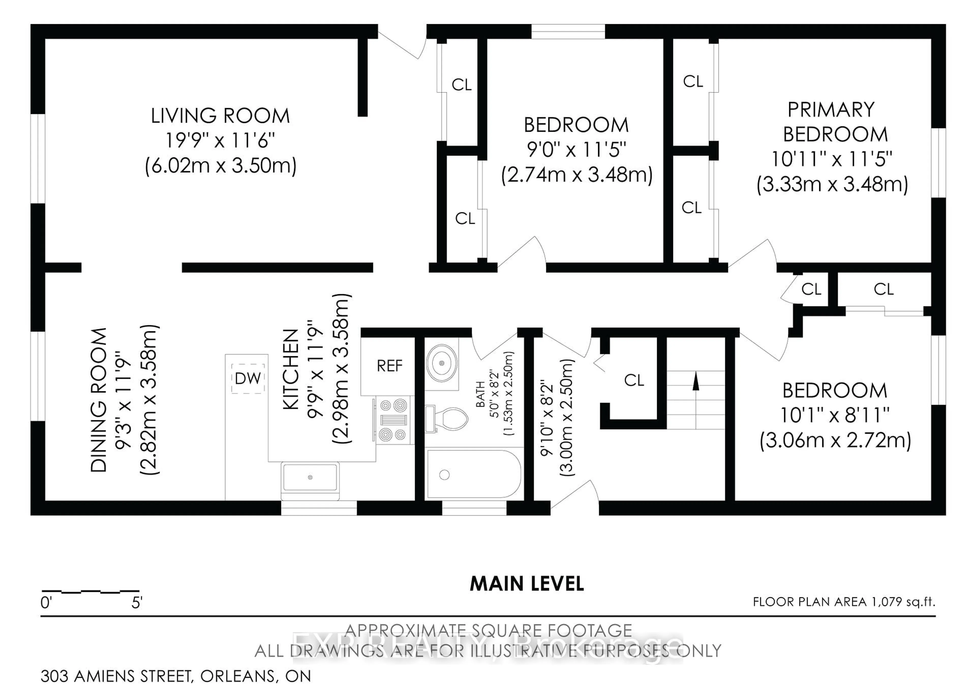 Floor plan for 303 Amiens St, Ottawa Ontario K1E 1N3
