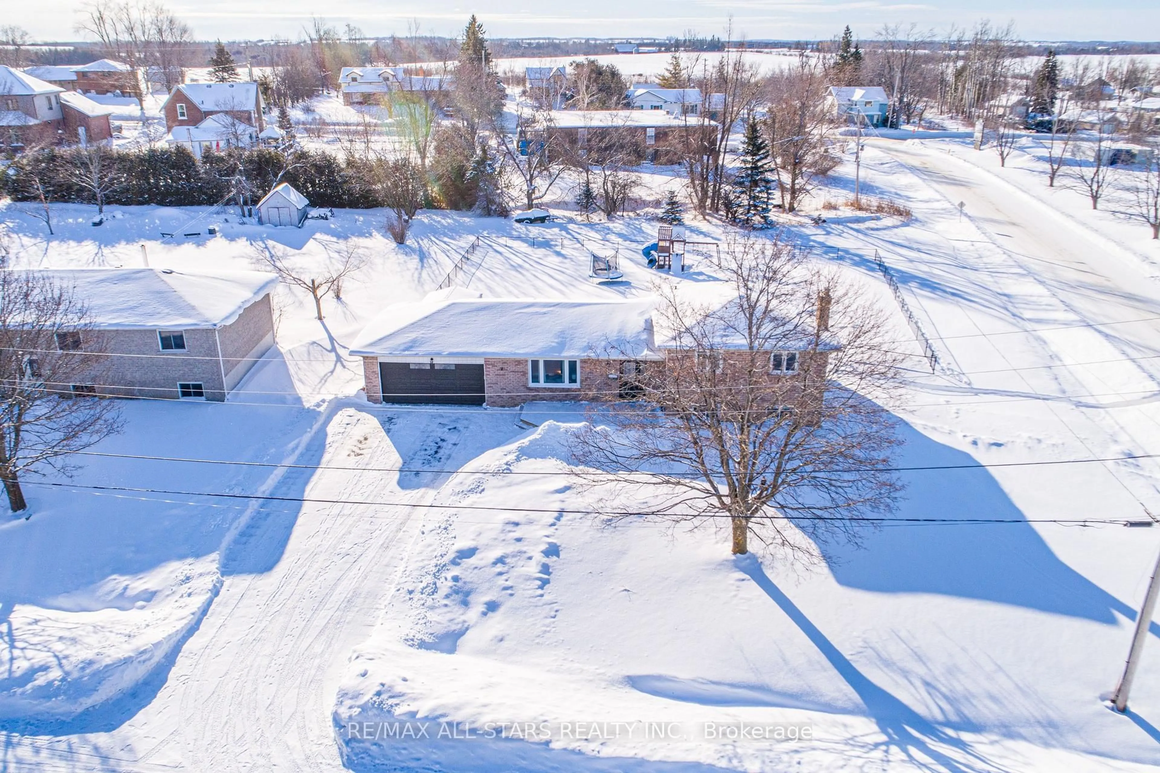 A pic from outside/outdoor area/front of a property/back of a property/a pic from drone, water/lake/river/ocean view for 1 Mancini Dr, Kawartha Lakes Ontario K0M 2T0