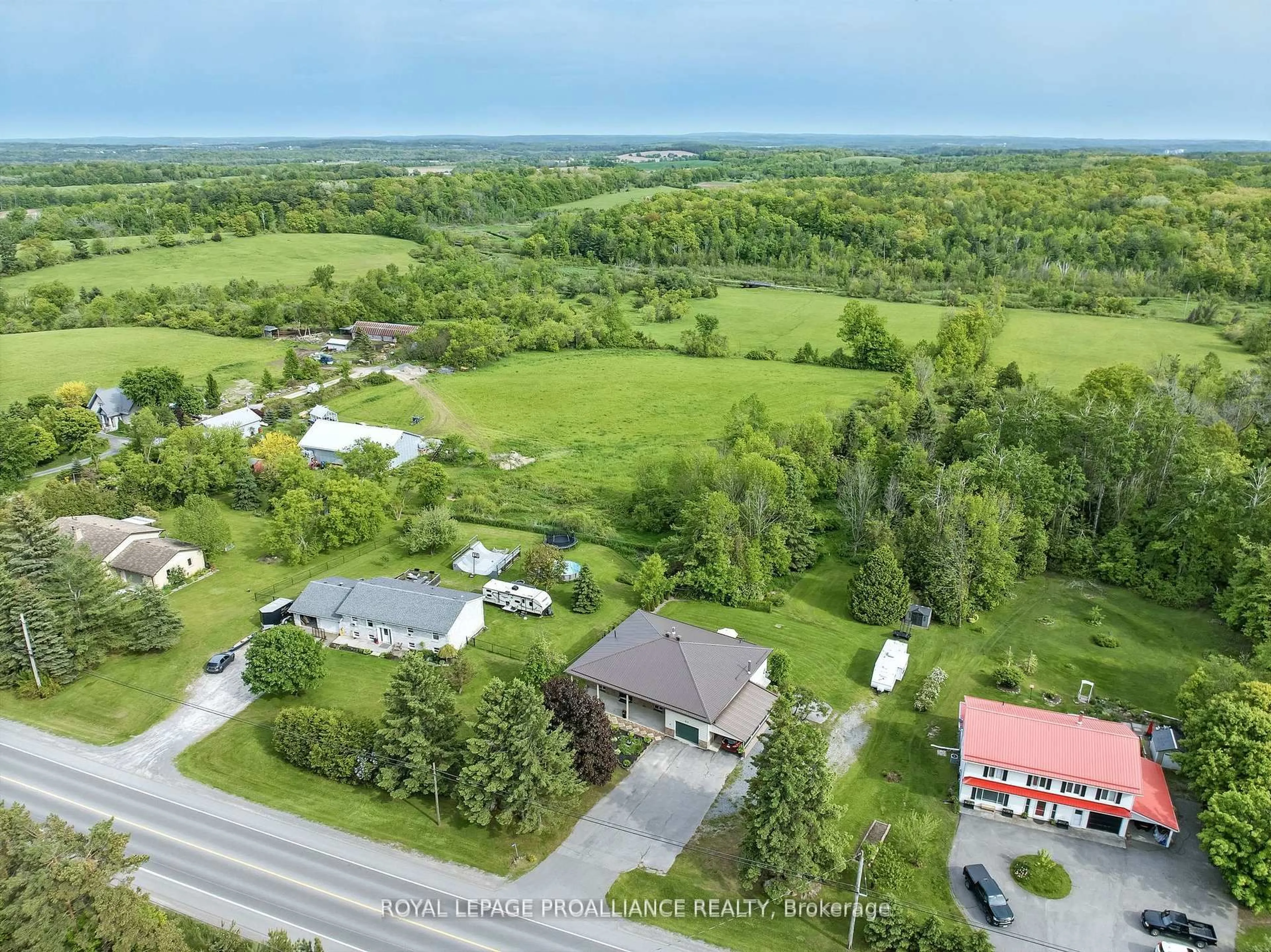 A pic from outside/outdoor area/front of a property/back of a property/a pic from drone, water/lake/river/ocean view for 843 County 35 Rd, Trent Hills Ontario K0L 1L0