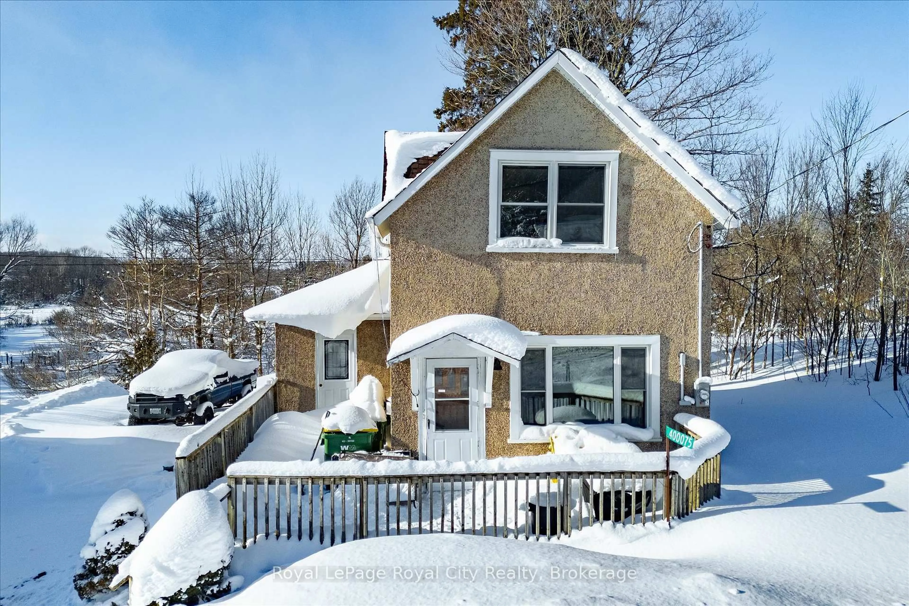 A pic from outside/outdoor area/front of a property/back of a property/a pic from drone, street for 400075 Grey Road 4, Grey Highlands Ontario N0C 1L0