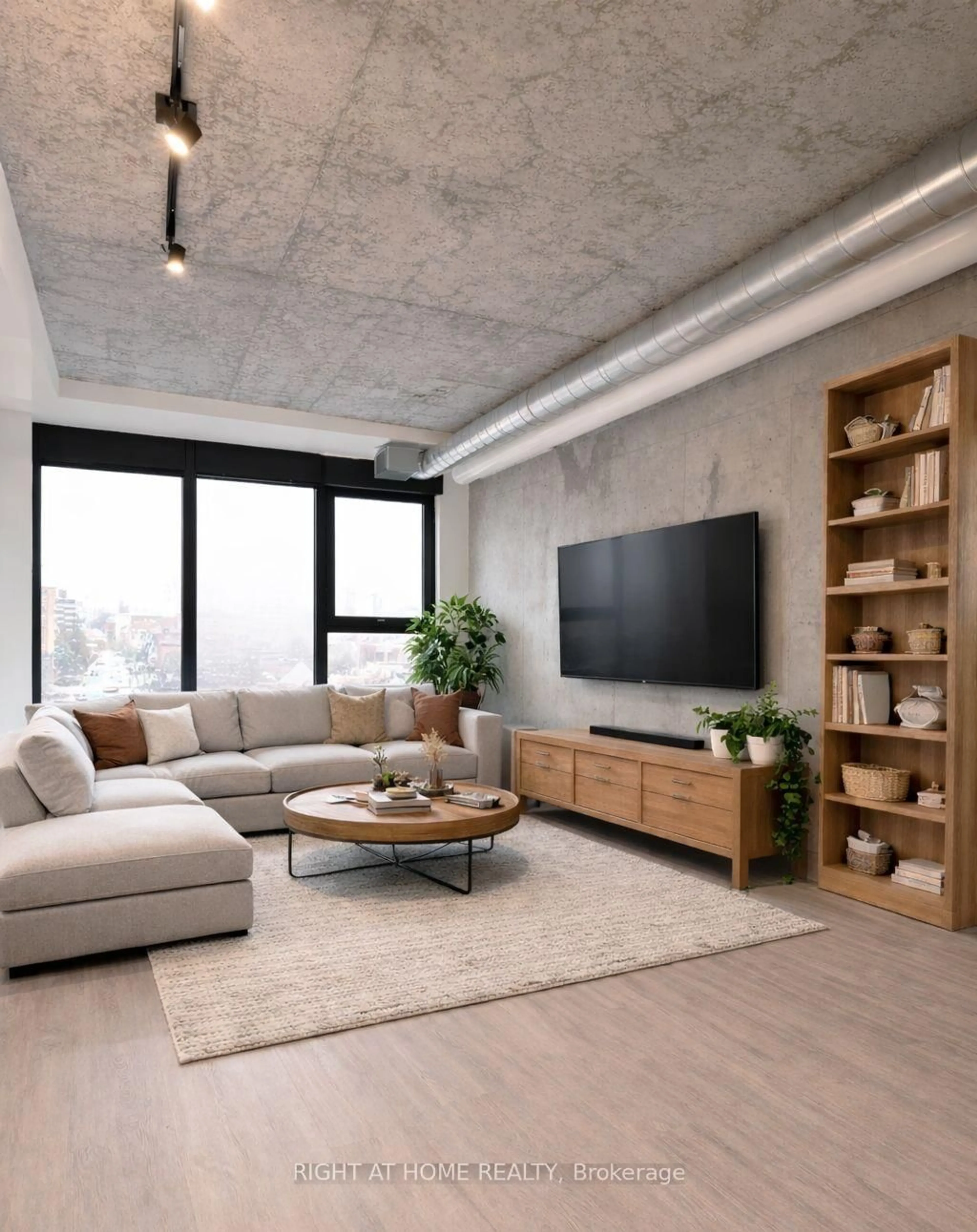 Living room with furniture, cement floor for 10 James St #207, Ottawa Ontario K2P 1T2