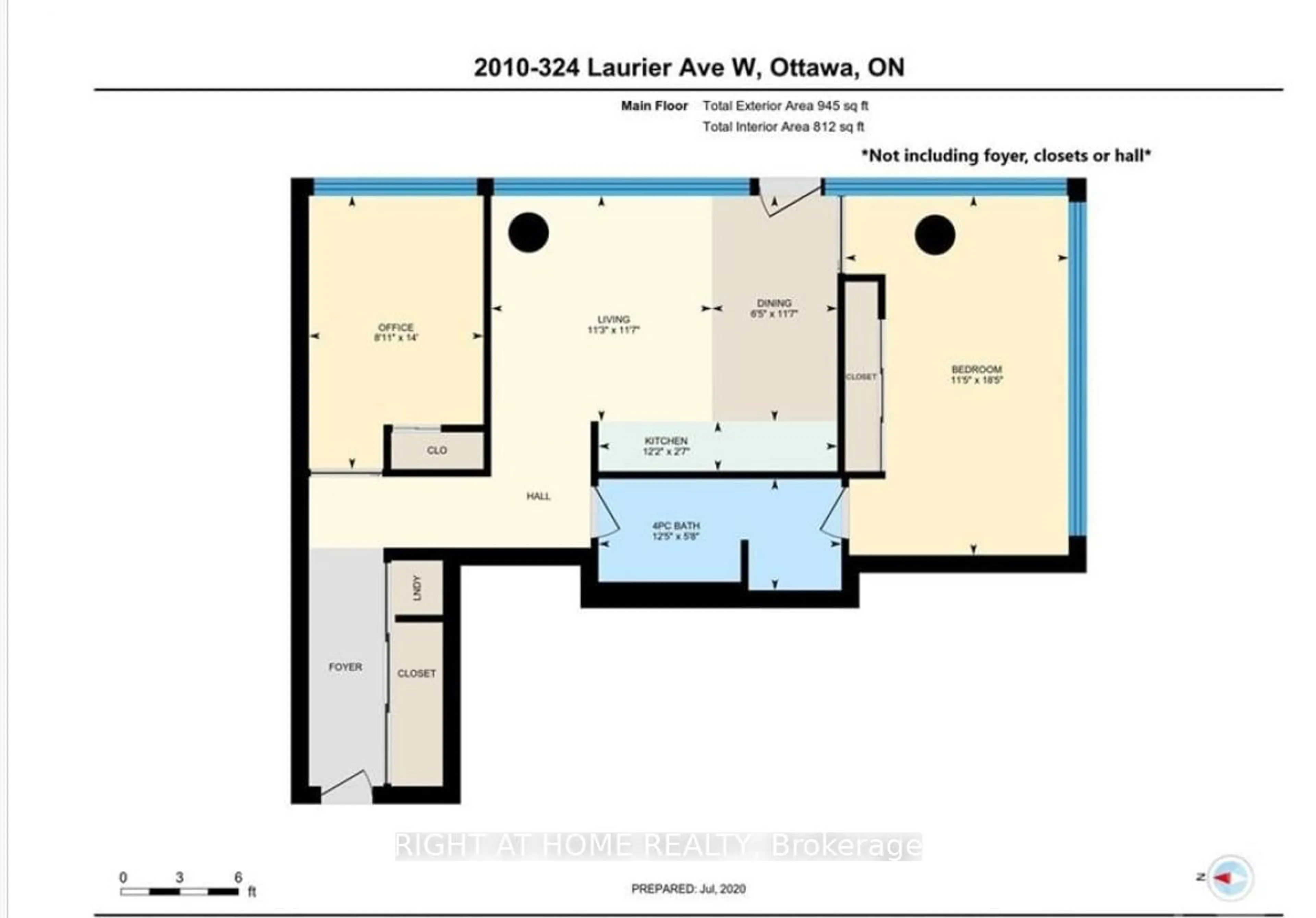 Floor plan for 324 Laurier Ave #2010, Ottawa Ontario K1P 0A4