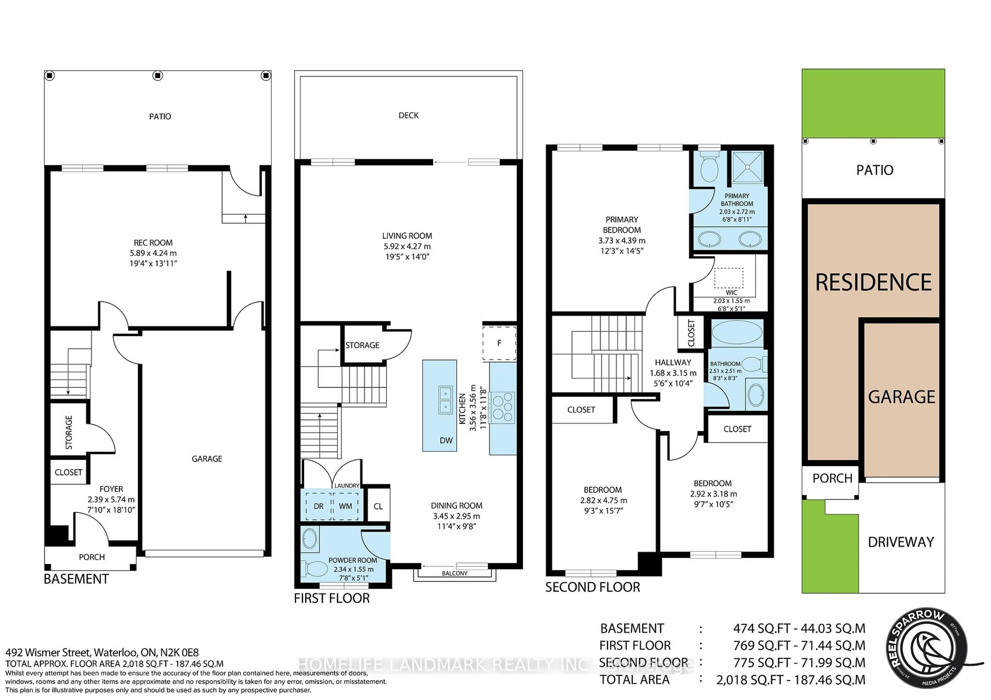 Floor plan for 492 WISMER St, Waterloo Ontario N2K 0E8