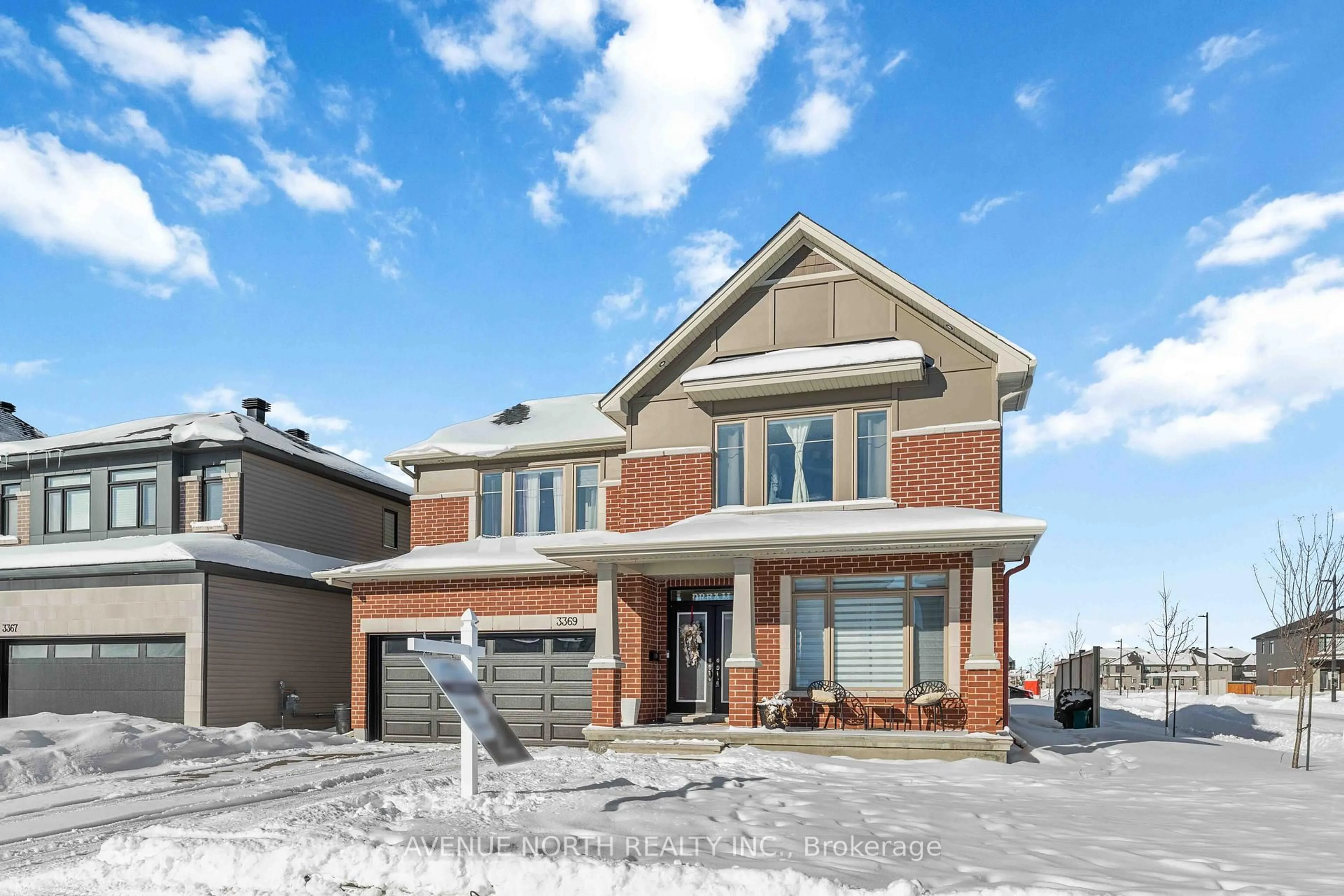 Home with brick exterior material, street for 3369 Findlay Creek Dr, Ottawa Ontario K1T 0V5