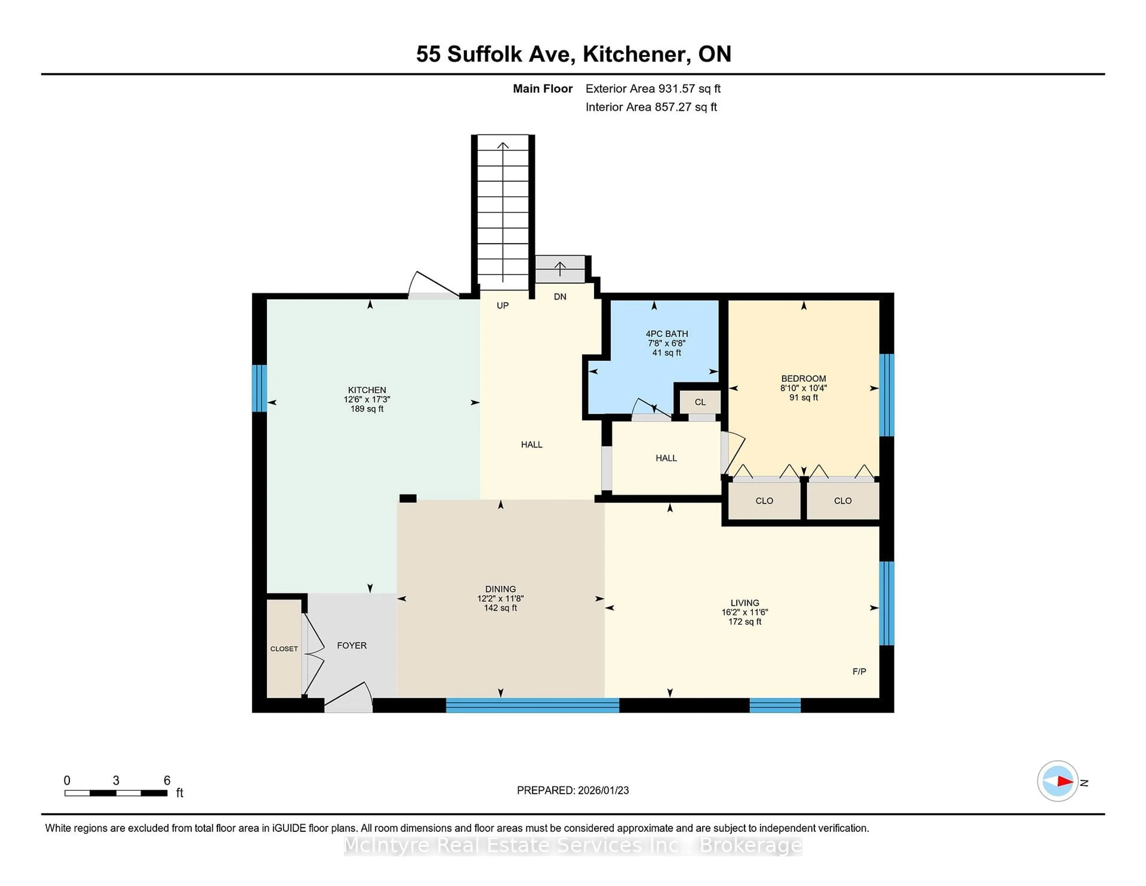 Floor plan for 55 Suffolk Ave, Kitchener Ontario N2B 1H3