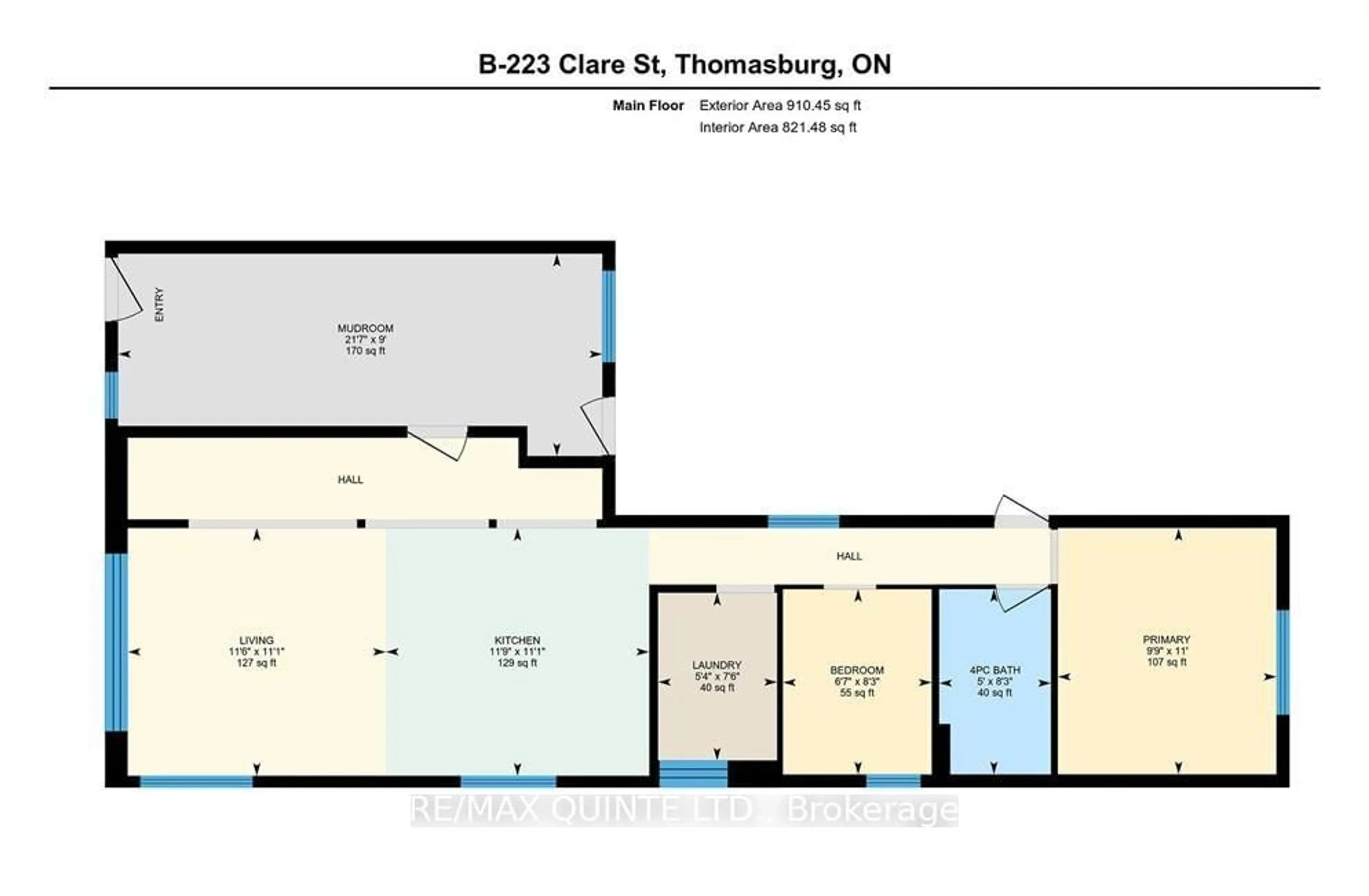 Floor plan for 223B Clare St, Thomasburg Ontario K0K 3H0