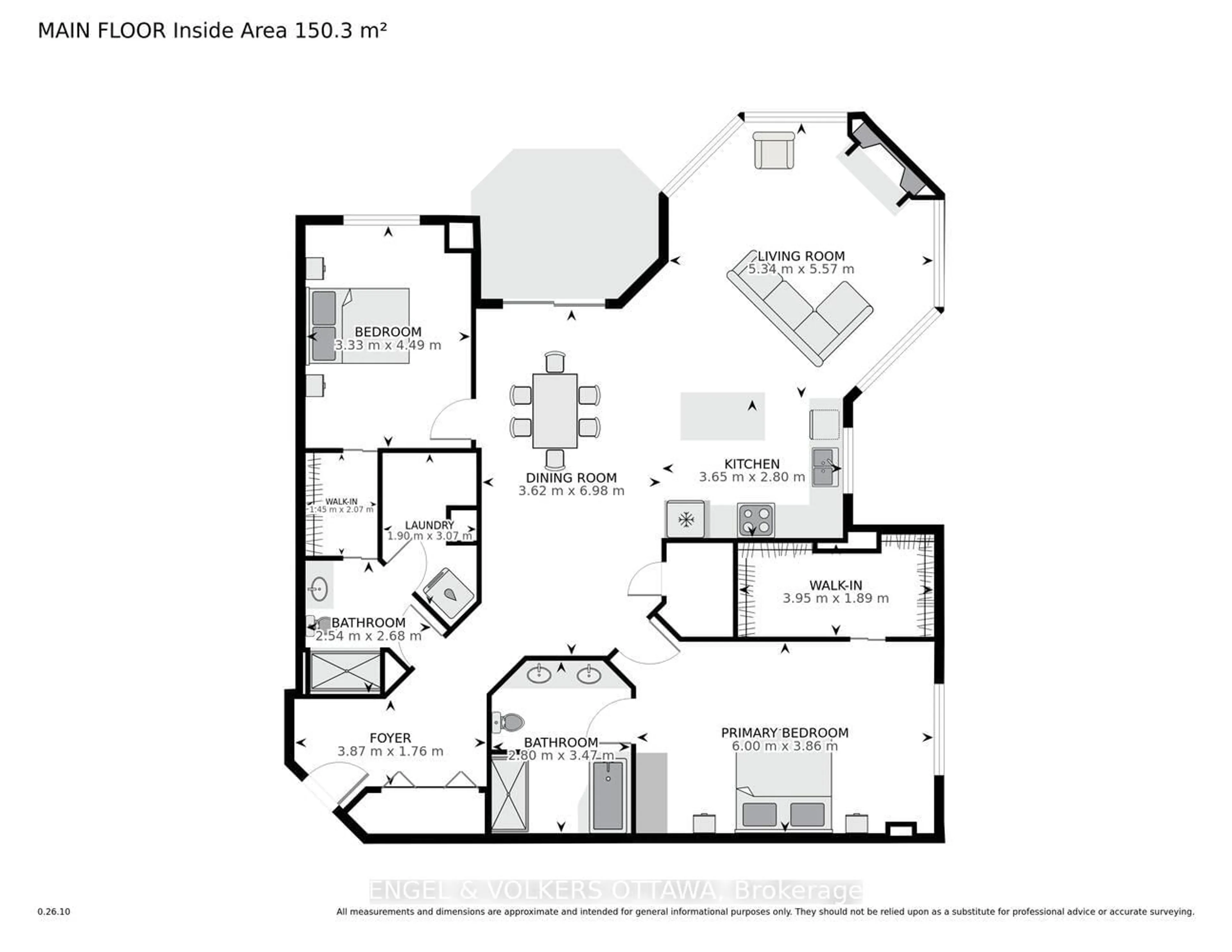 Floor plan for 15 St Andrew St #1504, Brockville Ontario K6V 0B8