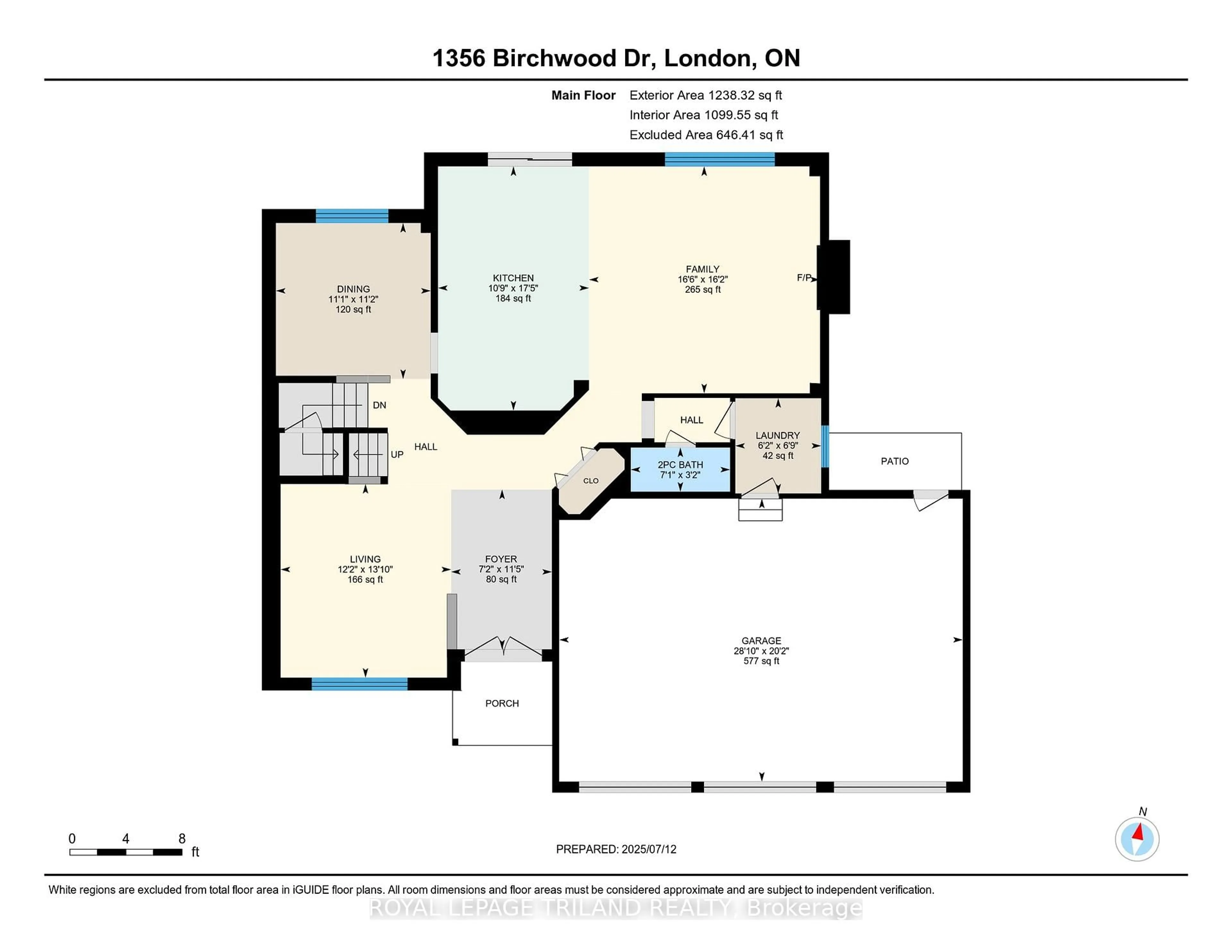 Floor plan for 1356 Birchwood Dr, London South Ontario N6K 4Y5