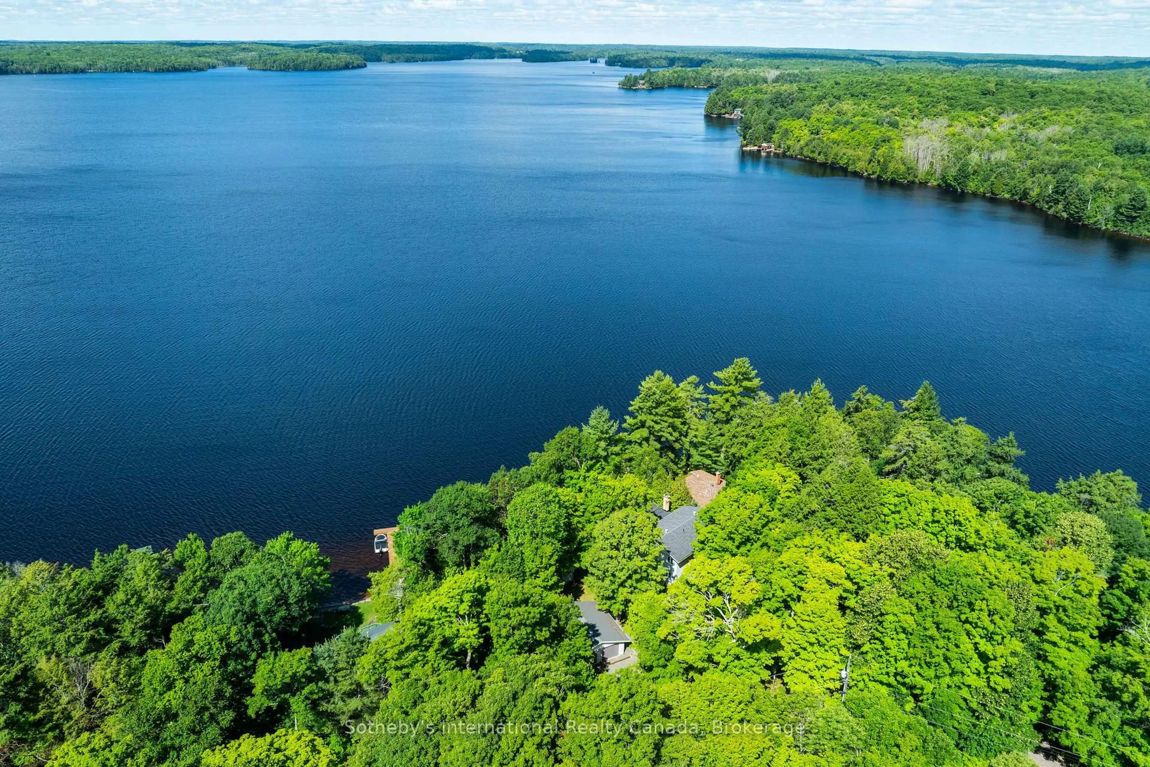 A pic from outside/outdoor area/front of a property/back of a property/a pic from drone, water/lake/river/ocean view for 326 CHIKOPI Rd, Magnetawan Ontario P0A 1P0