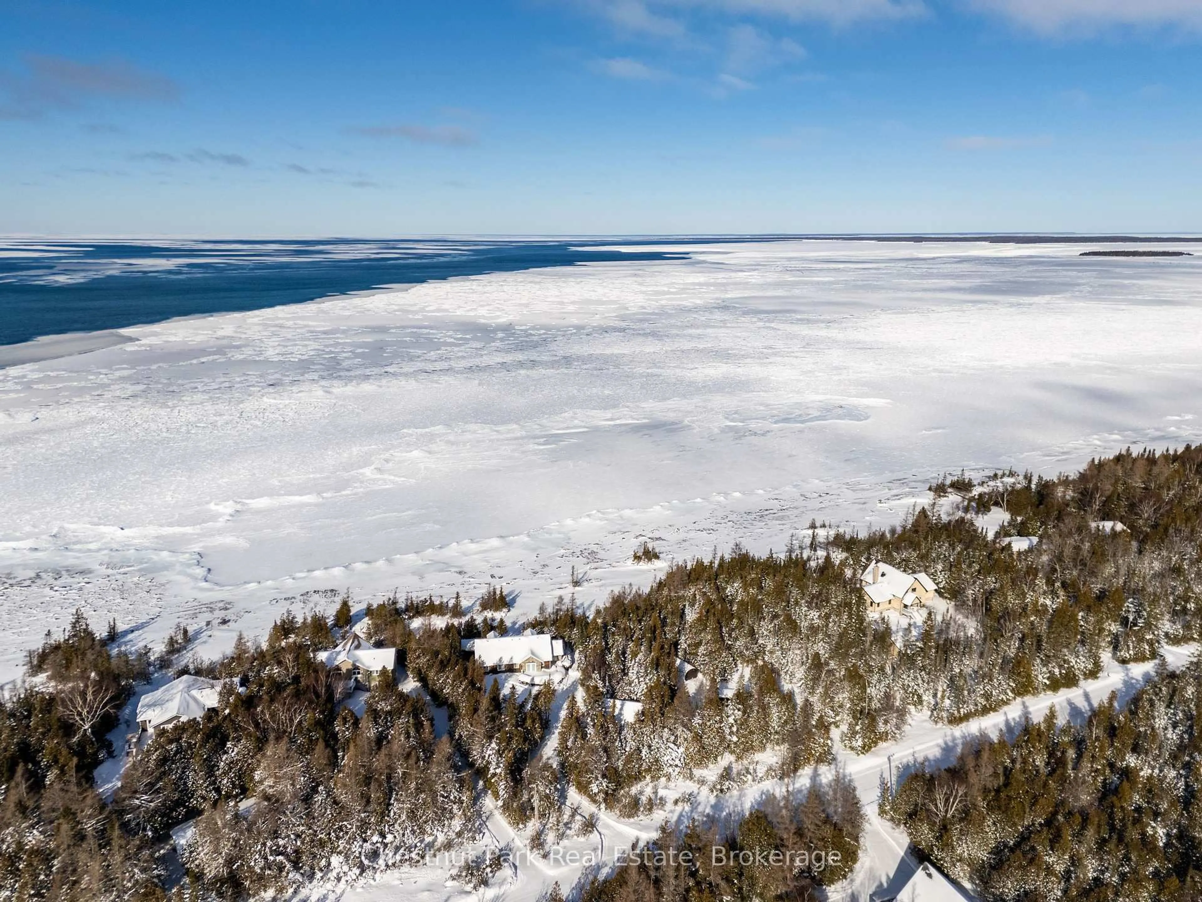 A pic from outside/outdoor area/front of a property/back of a property/a pic from drone, water/lake/river/ocean view for 94 Zorra Dr, Northern Bruce Peninsula Ontario N0H 2R0