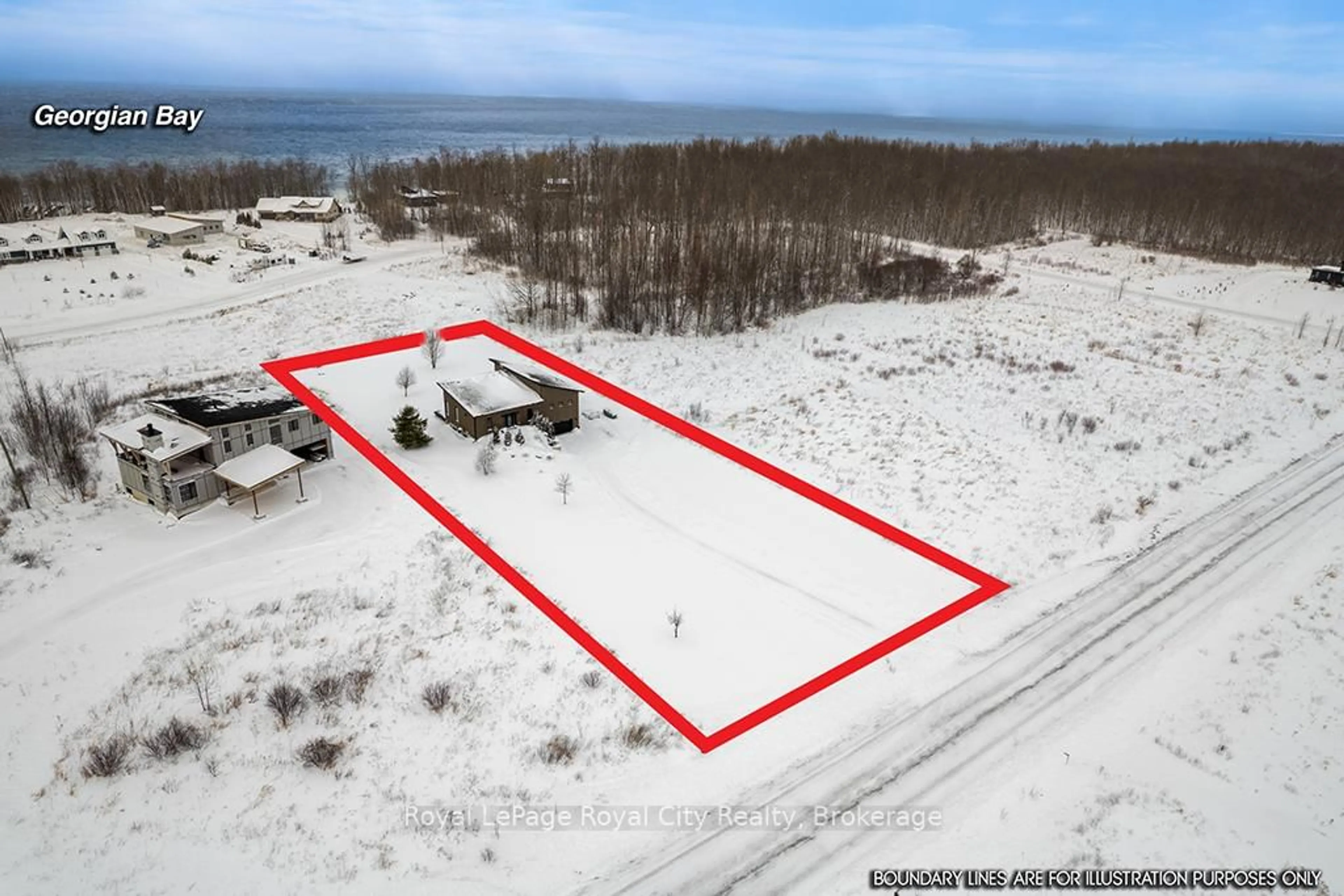 A pic from outside/outdoor area/front of a property/back of a property/a pic from drone, water/lake/river/ocean view for 103 Ugovsek Cres, Meaford Ontario N0H 1B0