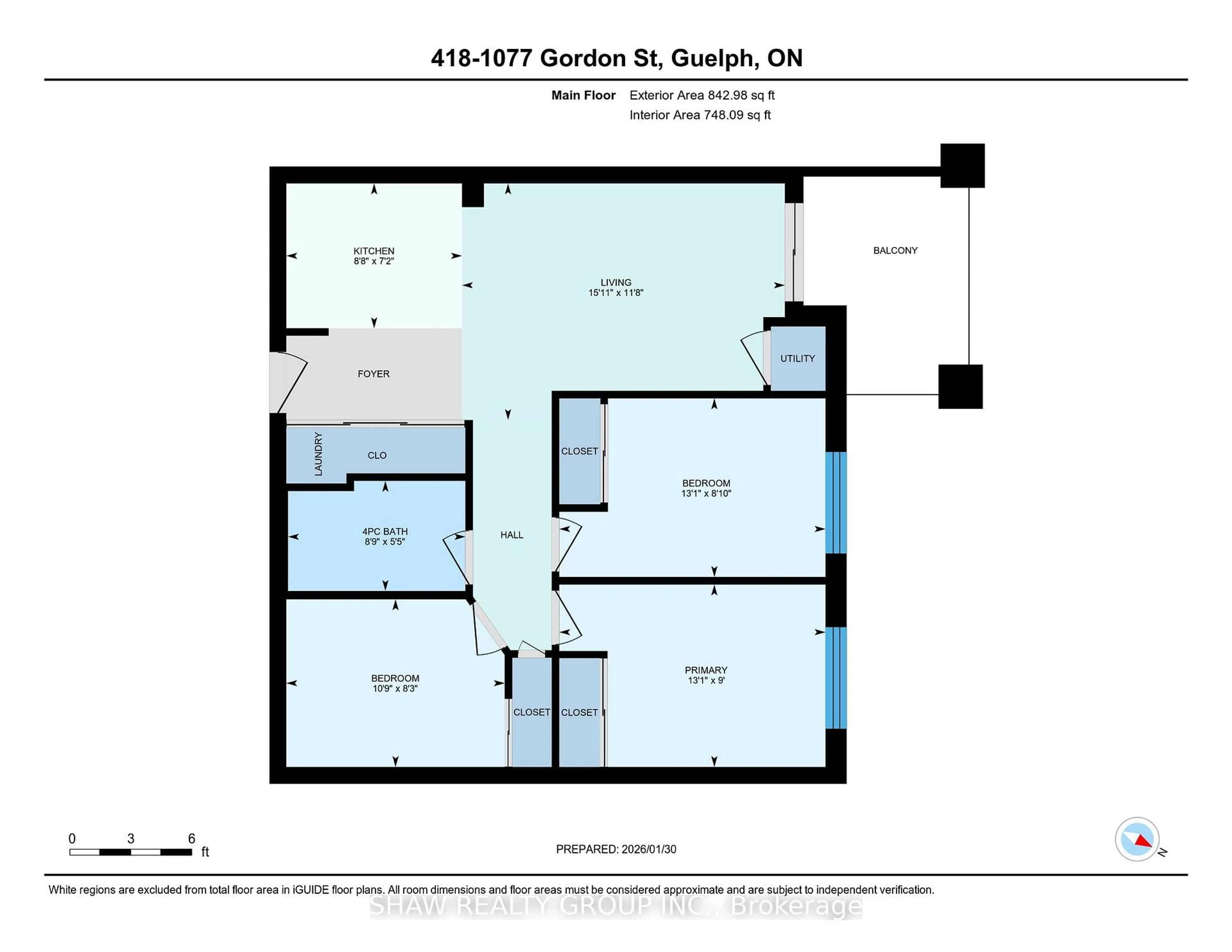 Floor plan for 1077 Gordon St #418, Guelph Ontario N1G 0E3