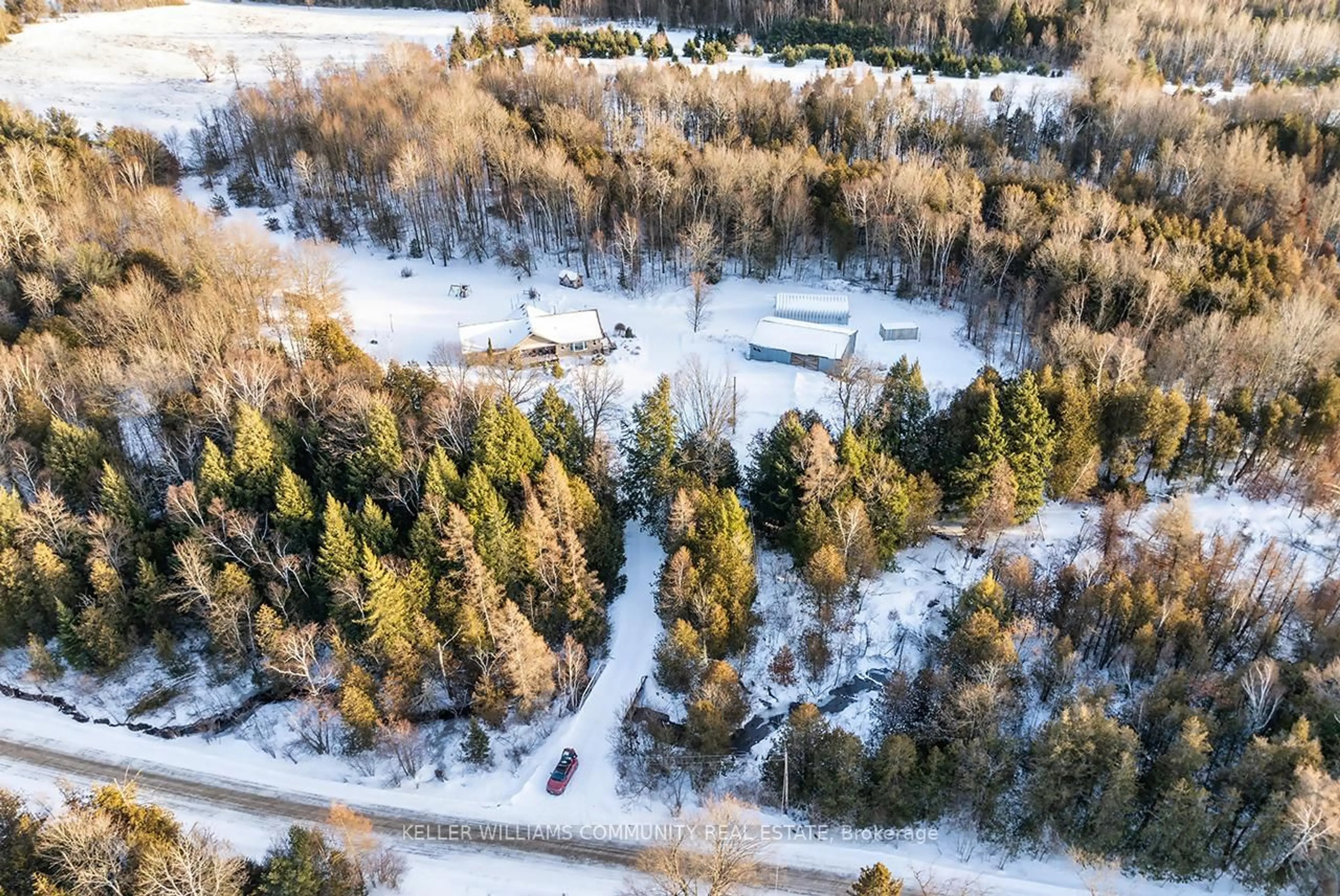 A pic from outside/outdoor area/front of a property/back of a property/a pic from drone, forest/trees view for 769 Penryn Rd, Cramahe Ontario K0K 1S0