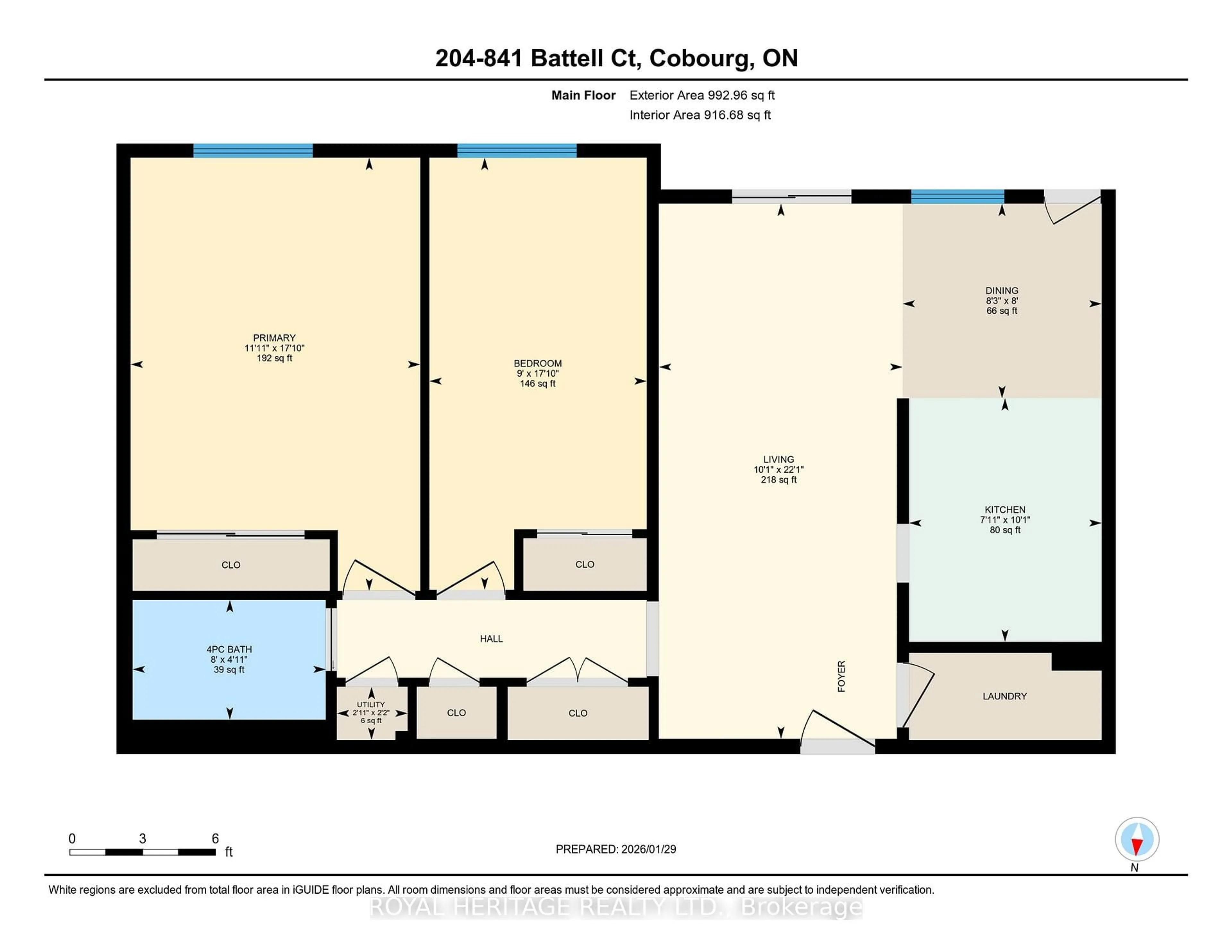 Floor plan for 841 Battell St #204, Cobourg Ontario K9A 0B9