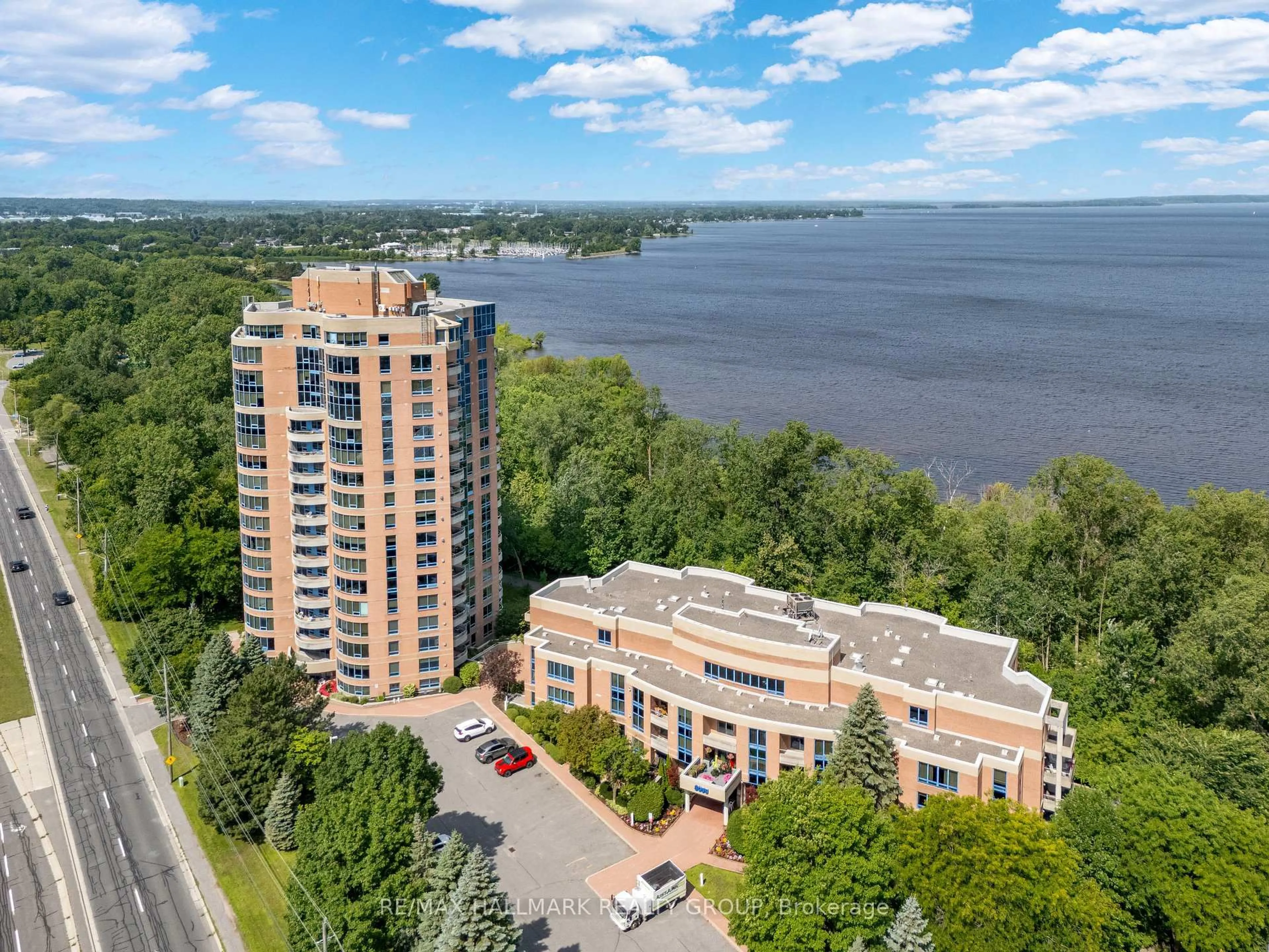 A pic from outside/outdoor area/front of a property/back of a property/a pic from drone, water/lake/river/ocean view for 3105 Carling Ave #503, Ottawa Ontario K2H 5A6