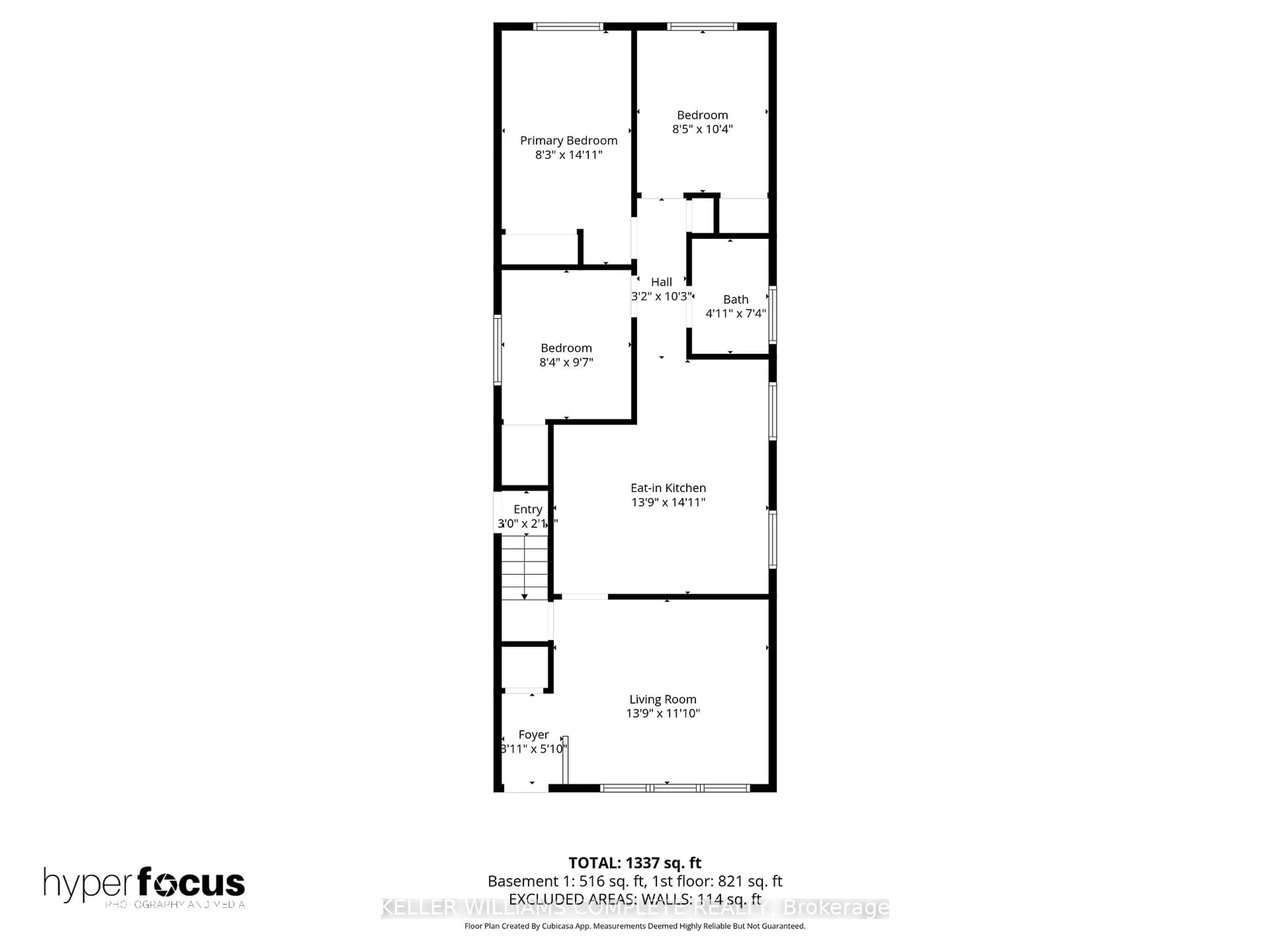 Floor plan for 98 EAST 35TH St, Hamilton Ontario L8V 3Y1
