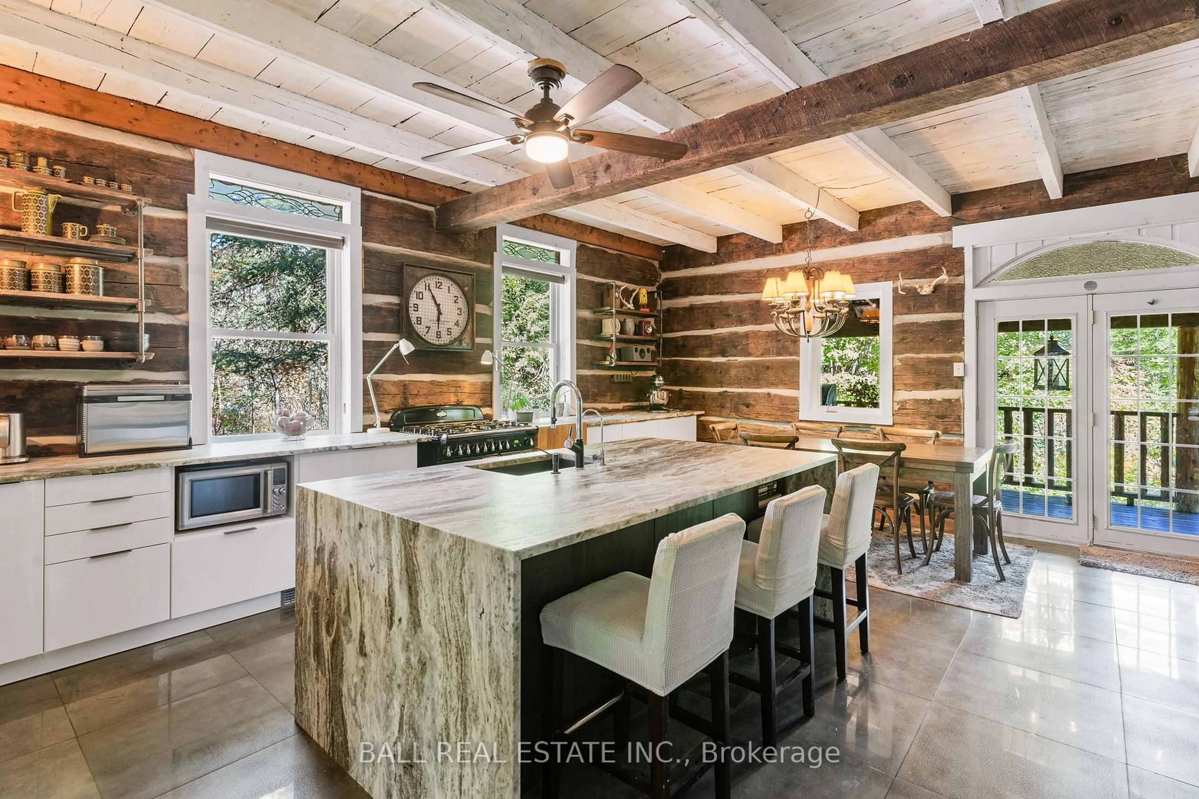 Rustic kitchen, wood/laminate floor for 221 Edwina Dr, Trent Lakes Ontario K0M 1A0