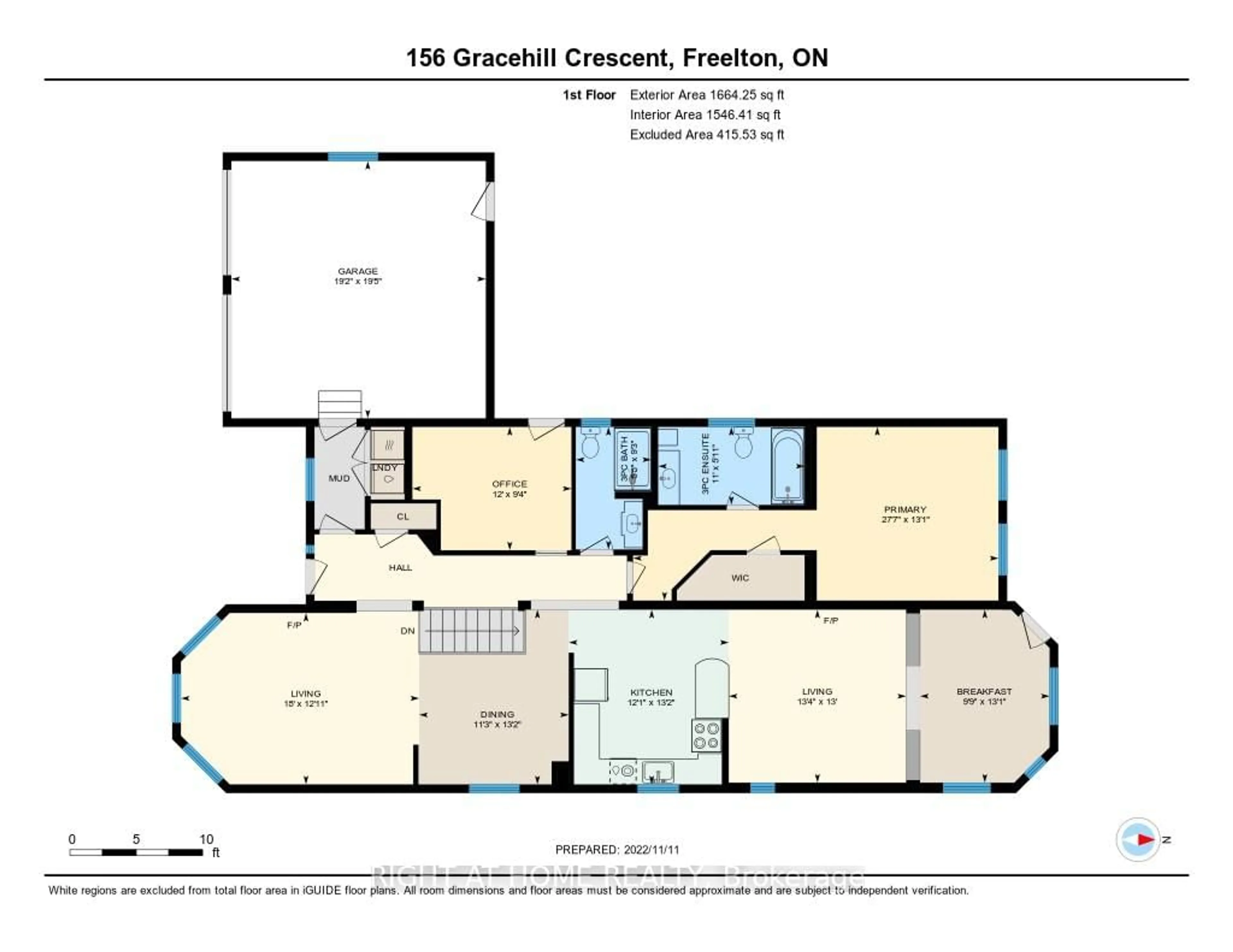Floor plan for 156 Gracehill Cres, Hamilton Ontario L8B 1A5