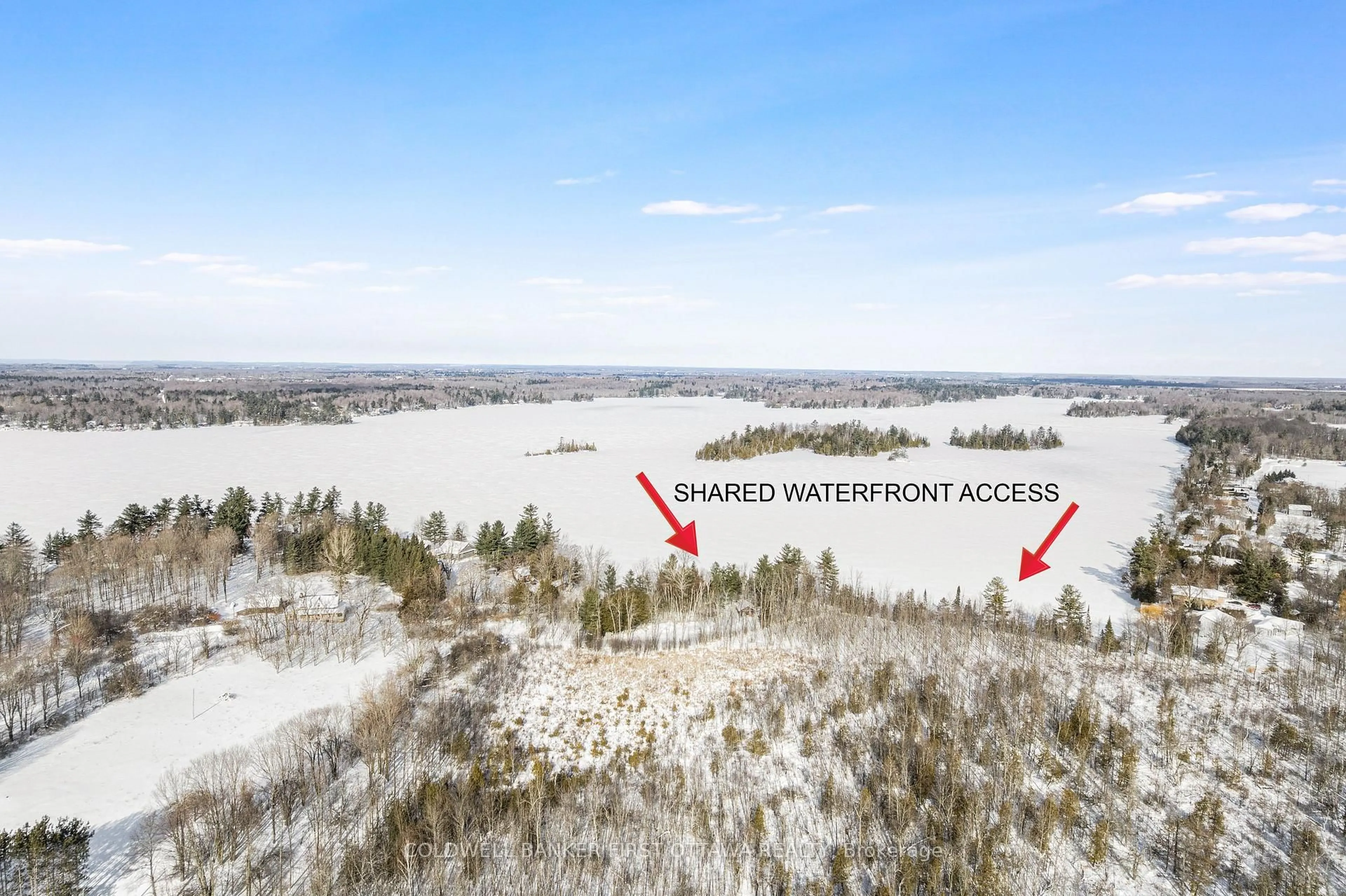 A pic from outside/outdoor area/front of a property/back of a property/a pic from drone, water/lake/river/ocean view for 155 Maplebush Tr, Perth Ontario K7H 3C7