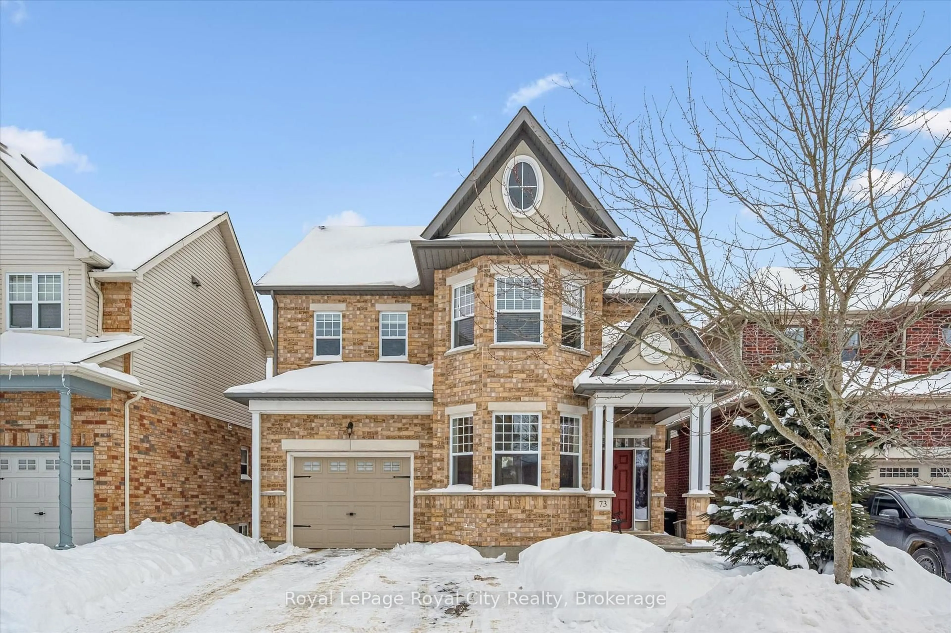Home with brick exterior material, street for 73 Amsterdam Cres, Guelph Ontario N1L 1T4