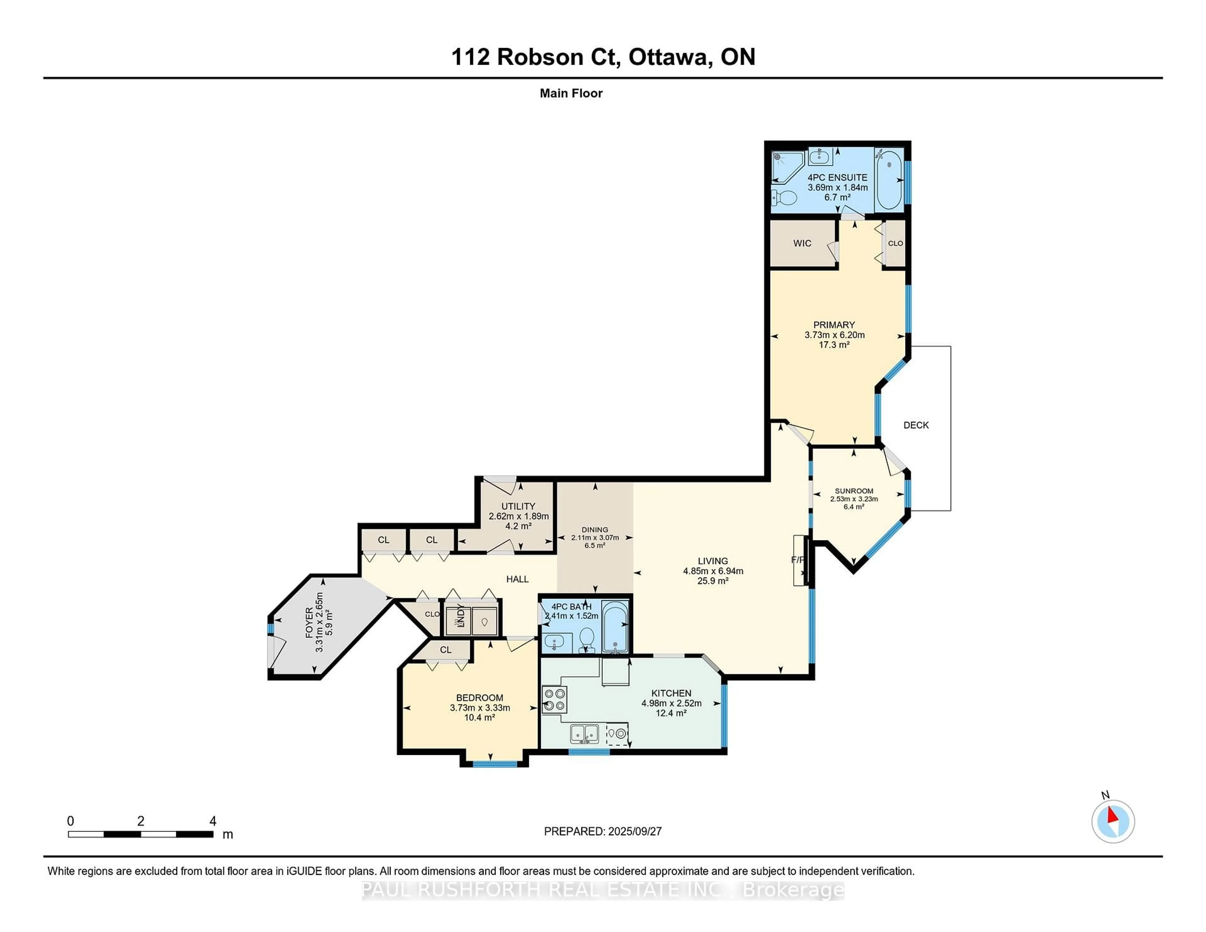 Floor plan for 112 Robson Crt, Ottawa Ontario K2K 2W1