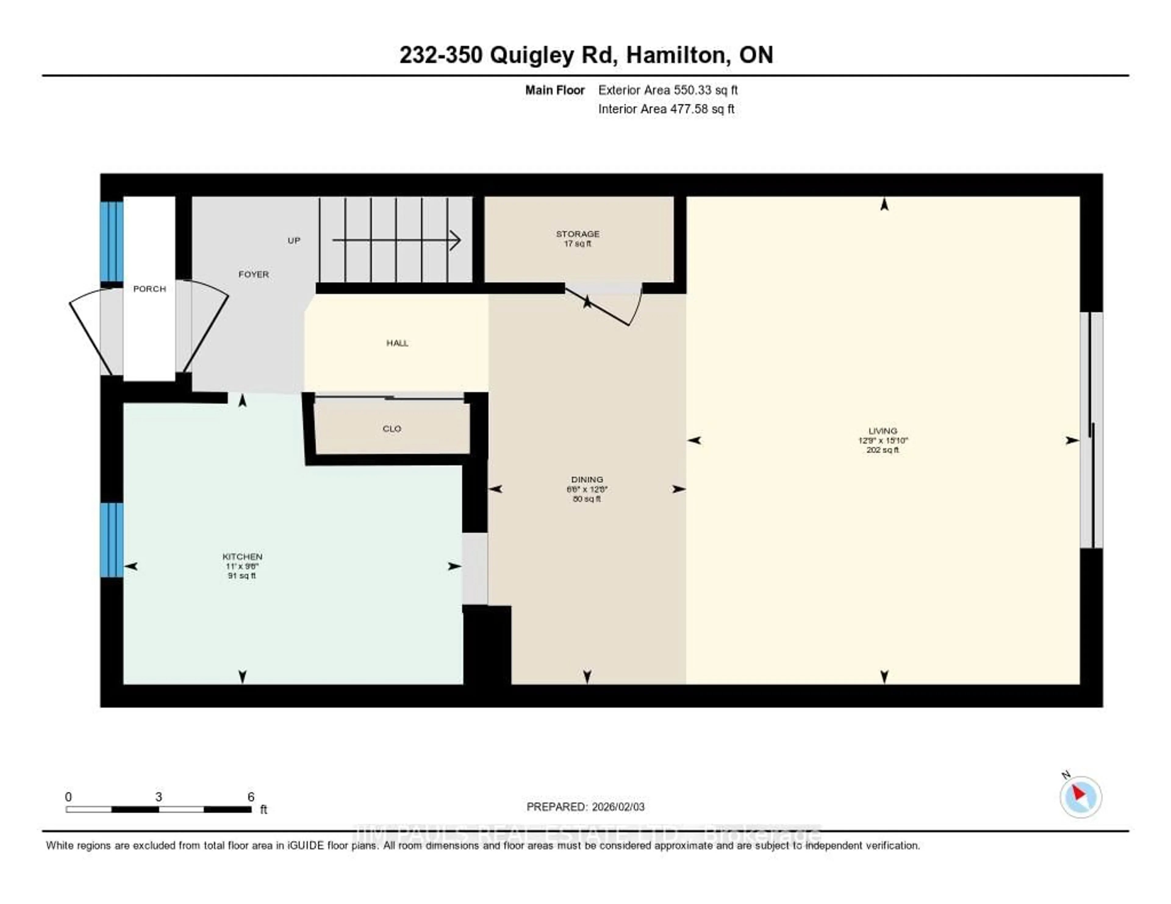 Floor plan for 350 Quigley Rd #232, Hamilton Ontario L8K 5N2