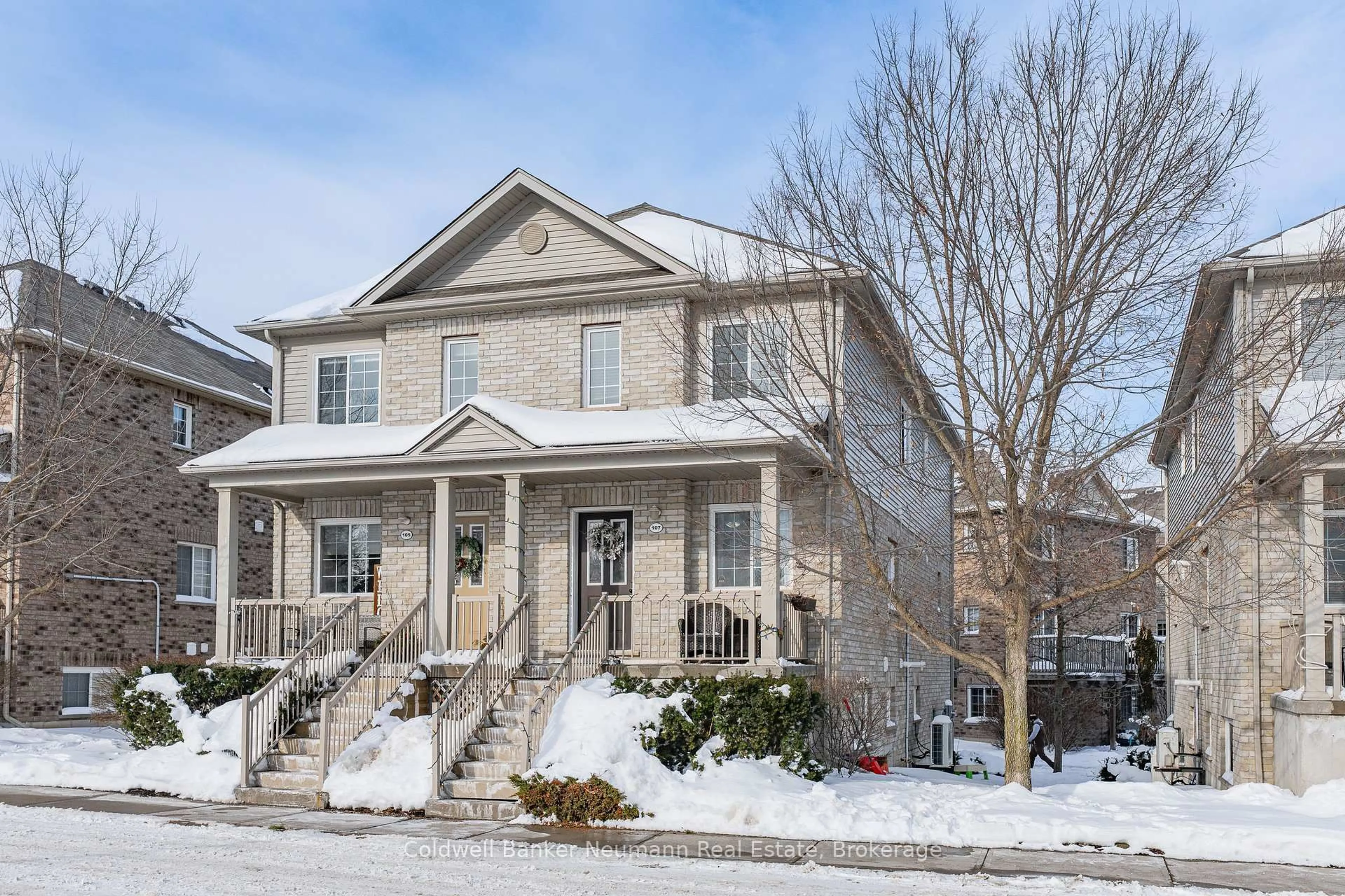 Home with brick exterior material, street for 35 Mountford Dr #107, Guelph Ontario N1E 0G6