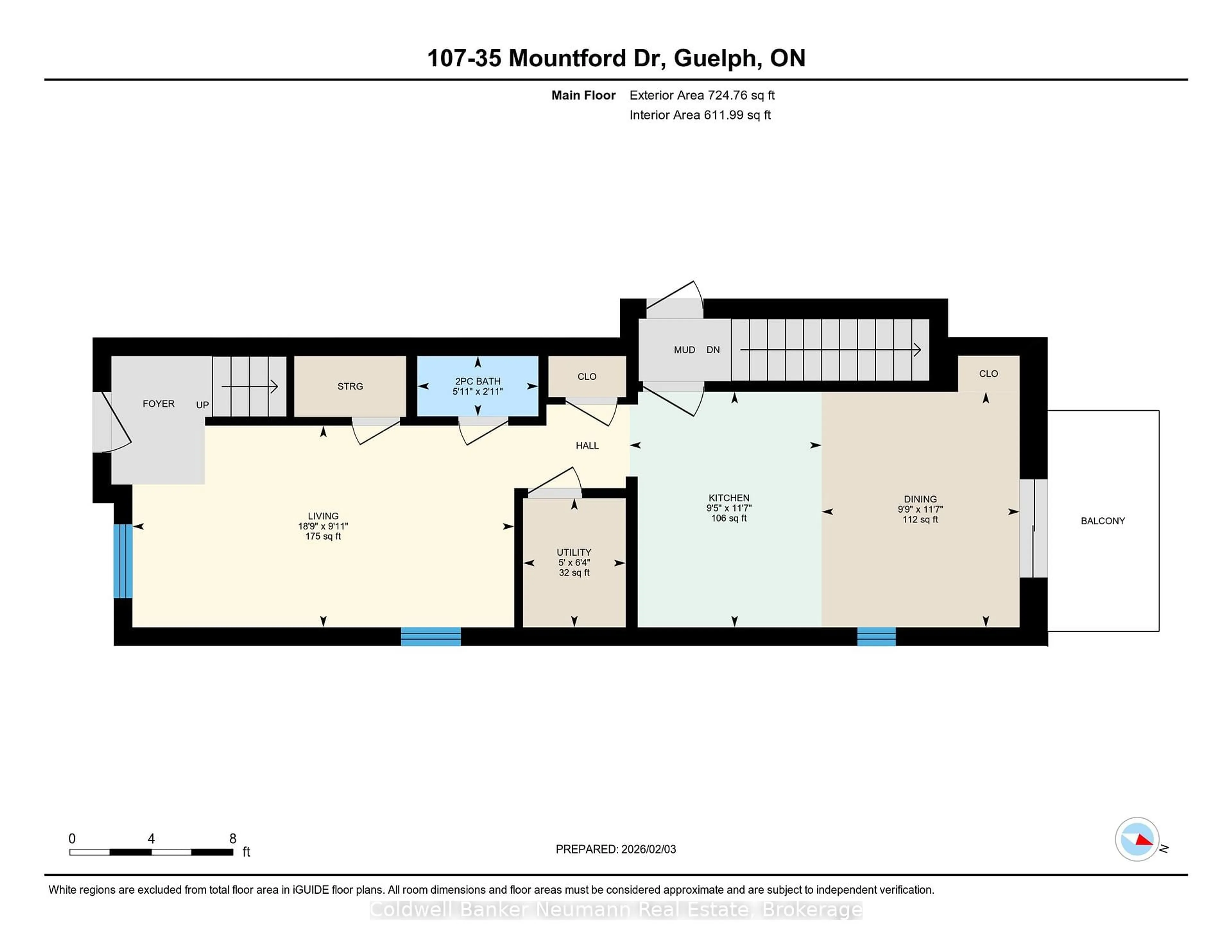 Floor plan for 35 Mountford Dr #107, Guelph Ontario N1E 0G6