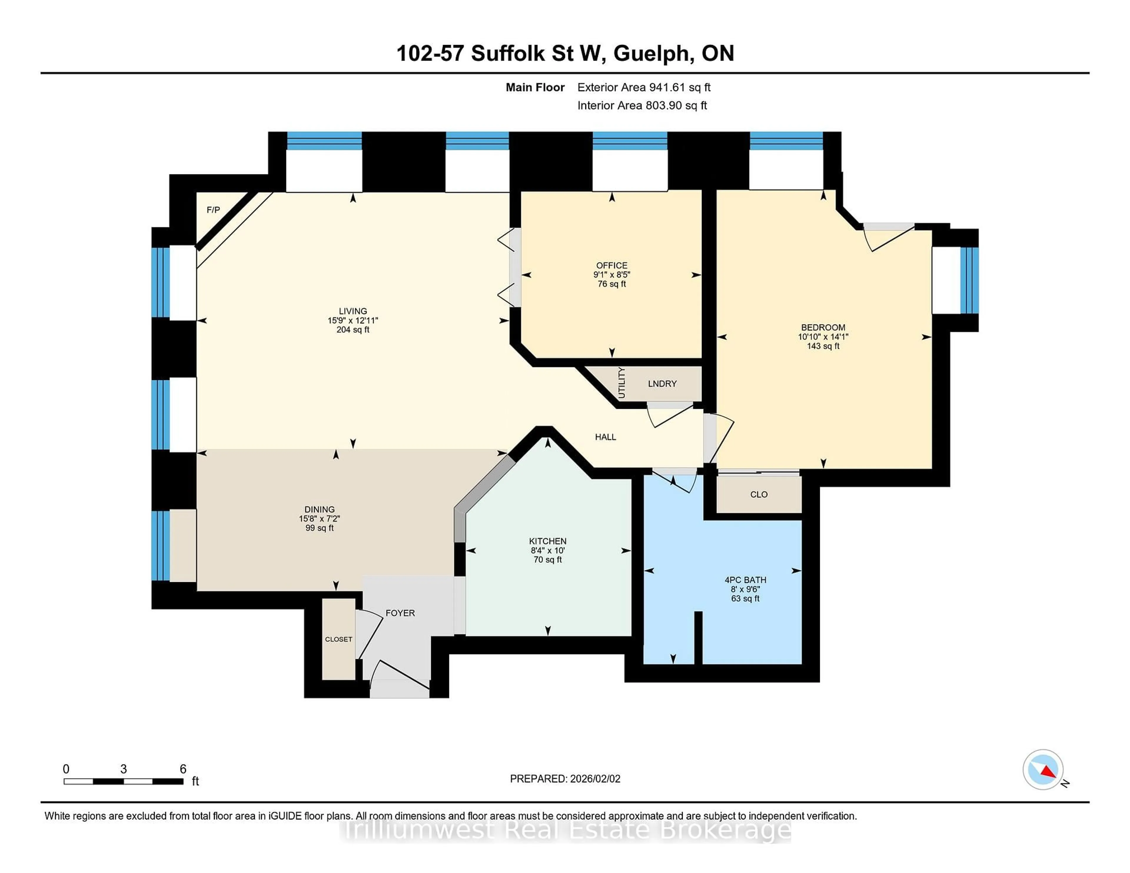 Floor plan for 57 Suffolk St #102, Guelph Ontario N1H 2J1