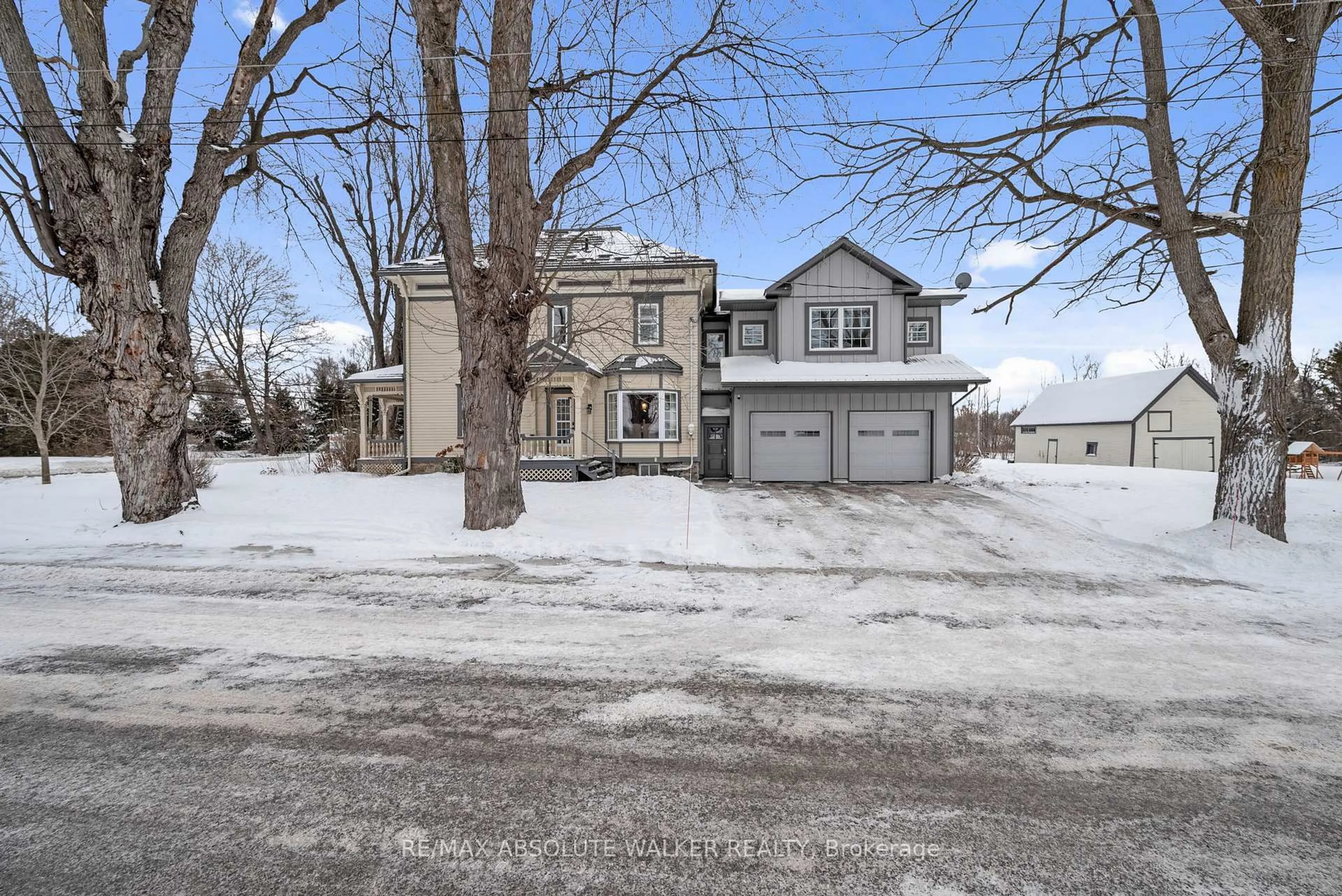 A pic from outside/outdoor area/front of a property/back of a property/a pic from drone, street for 3302 Main St, North Stormont Ontario K0C 1C0