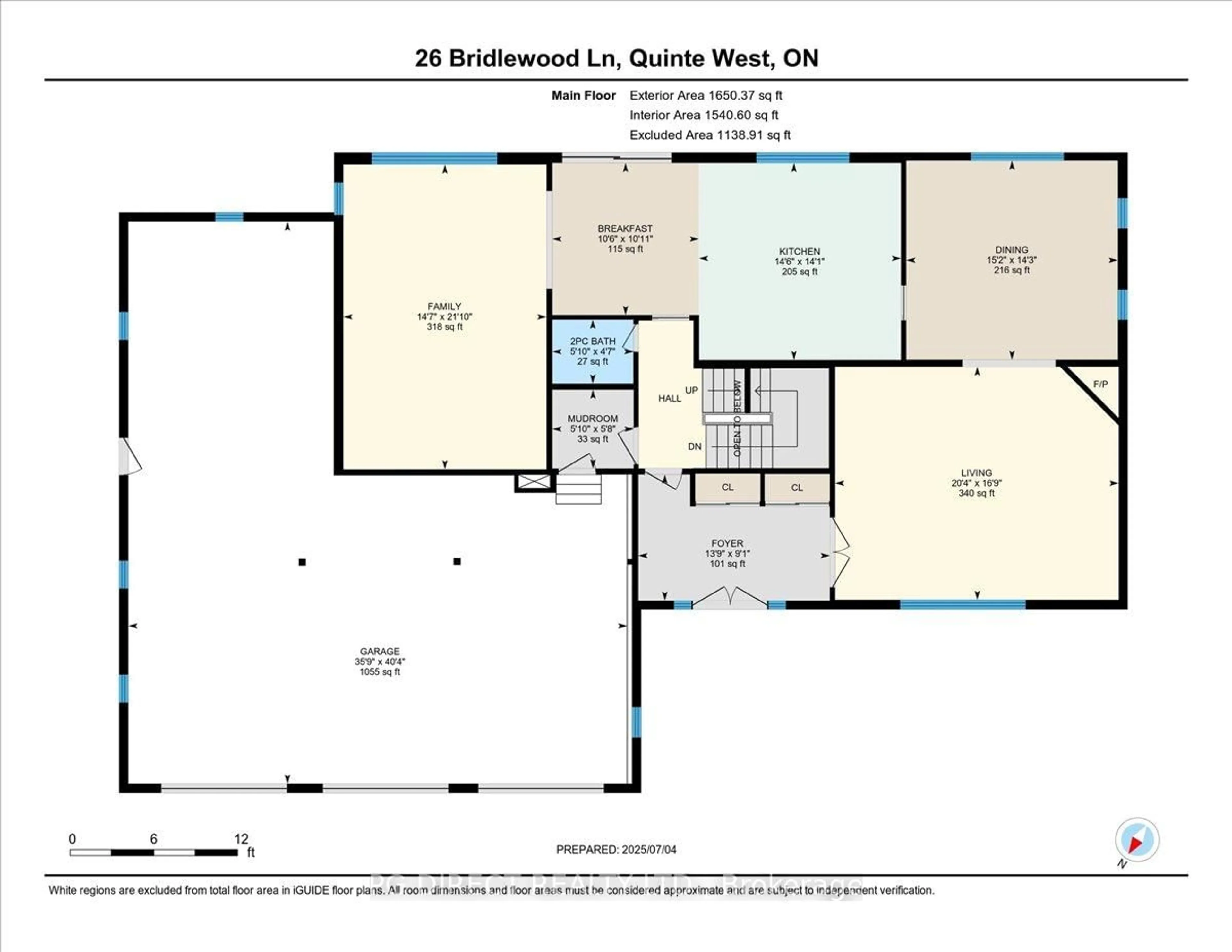 Floor plan for 26 Bridlewood Lane, Quinte West Ontario K8V 6N4