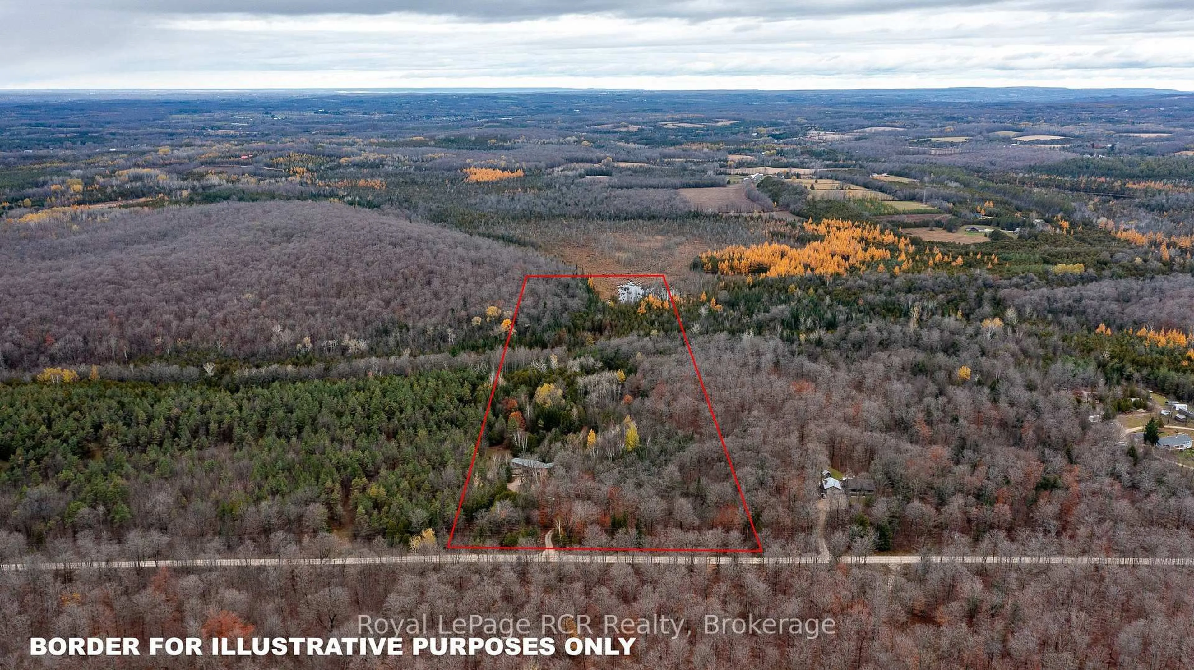 A pic from outside/outdoor area/front of a property/back of a property/a pic from drone, forest/trees view for 603391 Lime Kiln Rd, Chatsworth Ontario N0H 1R0