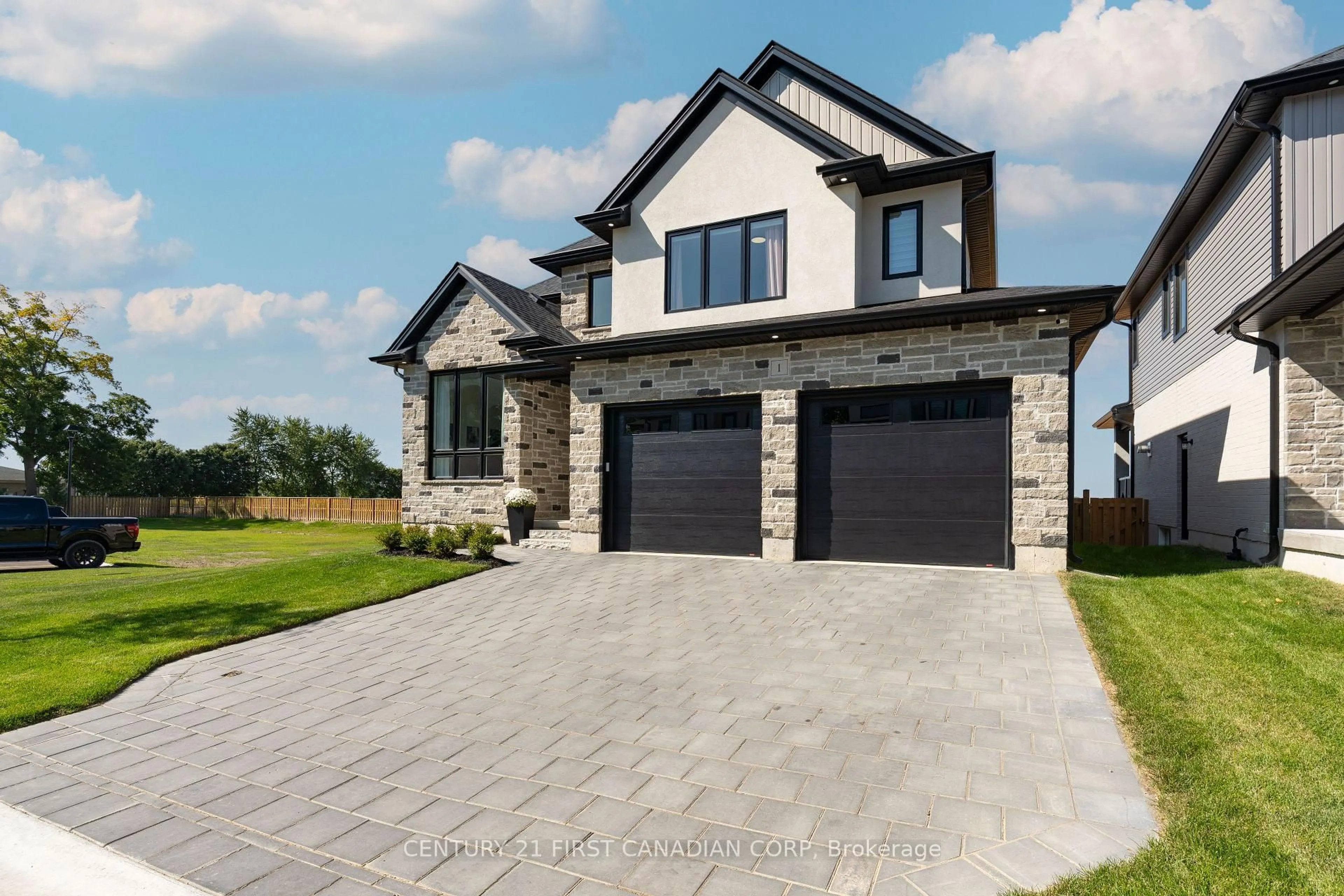 Home with brick exterior material, street for 7966 Fallon Dr #1, Lucan Biddulph Ontario N0M 1V0