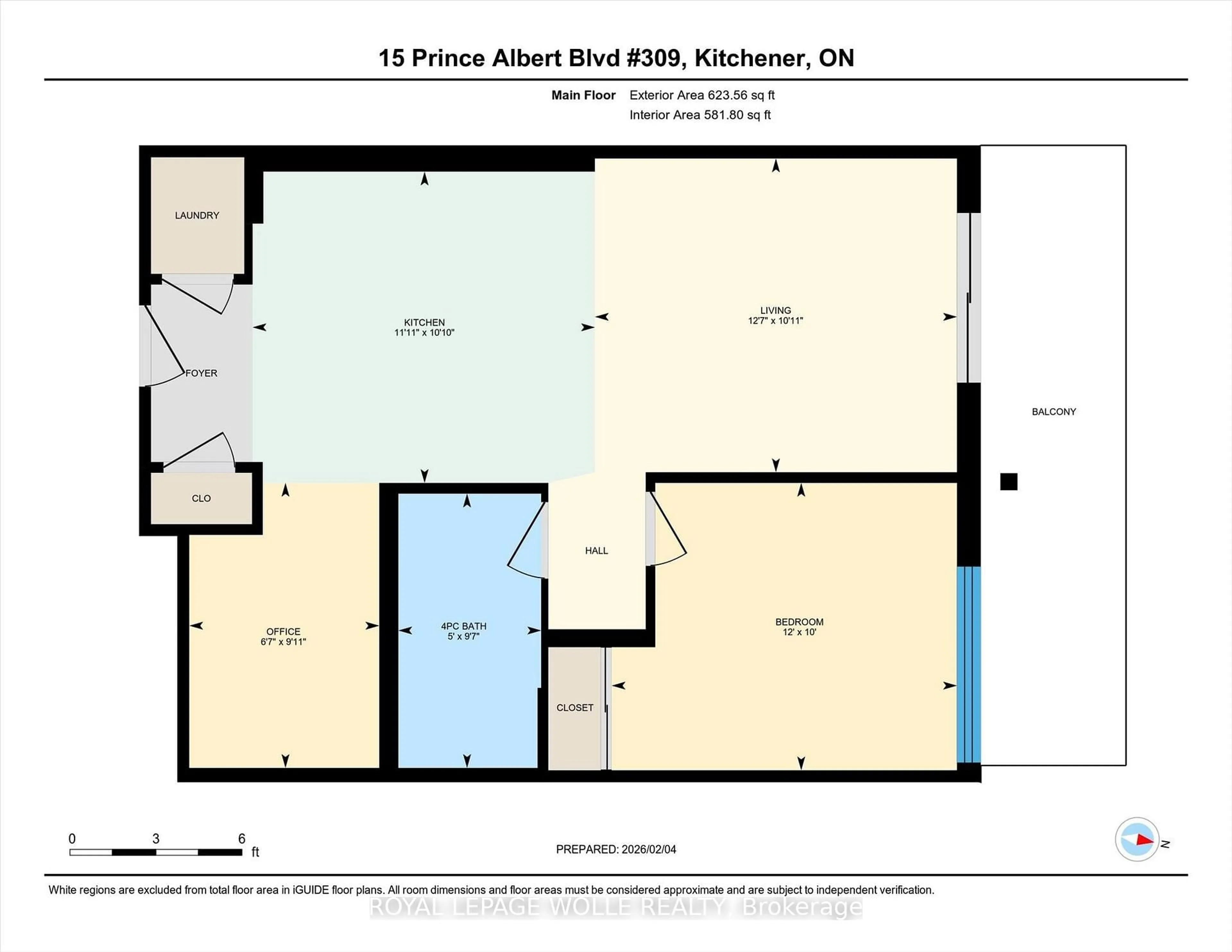 Floor plan for 15 Prince Albert Blvd #309, Kitchener Ontario N2H 0C2