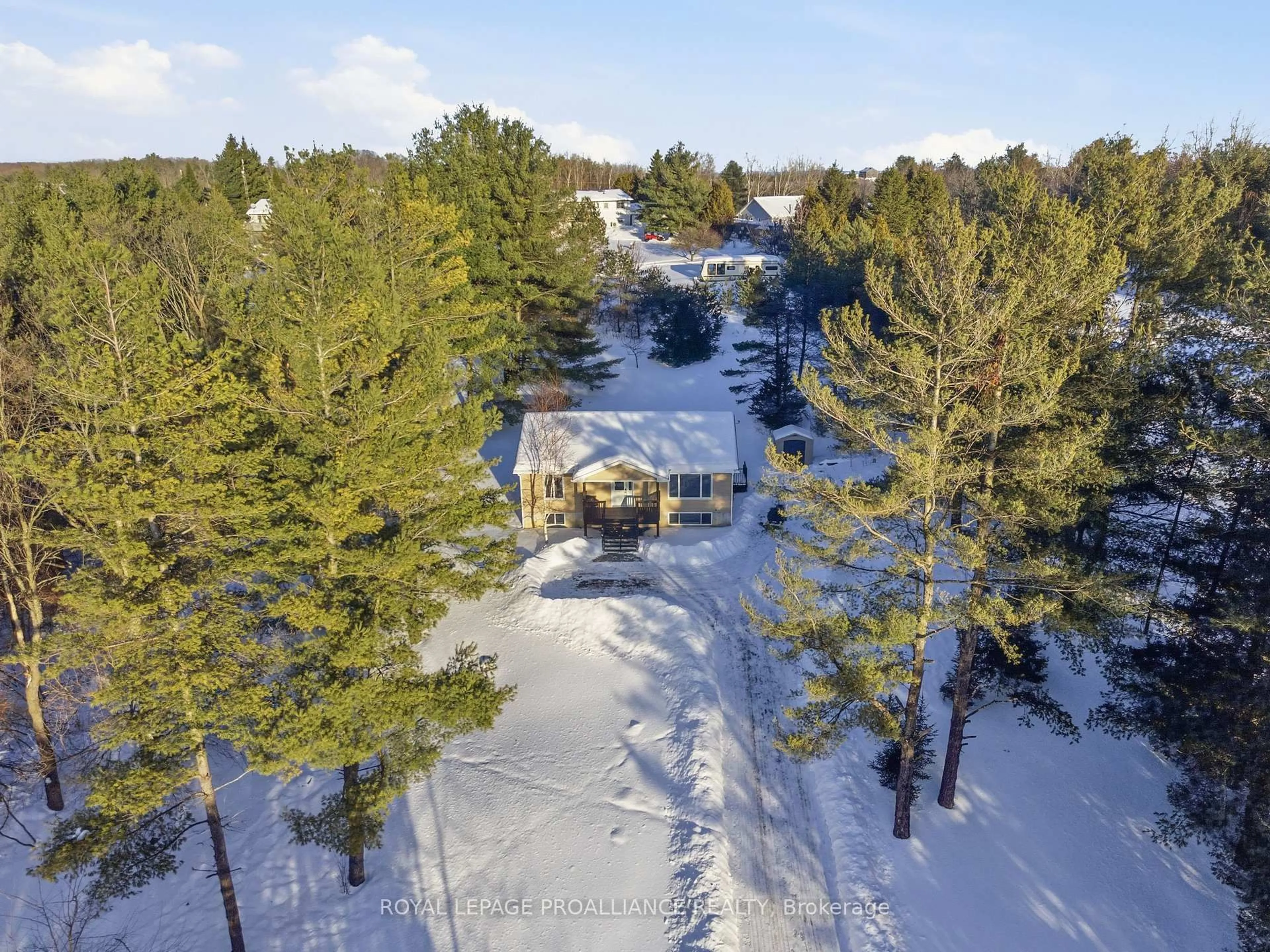 A pic from outside/outdoor area/front of a property/back of a property/a pic from drone, forest/trees view for 5039 County Rd 25, Trent Hills Ontario K0K 3K0