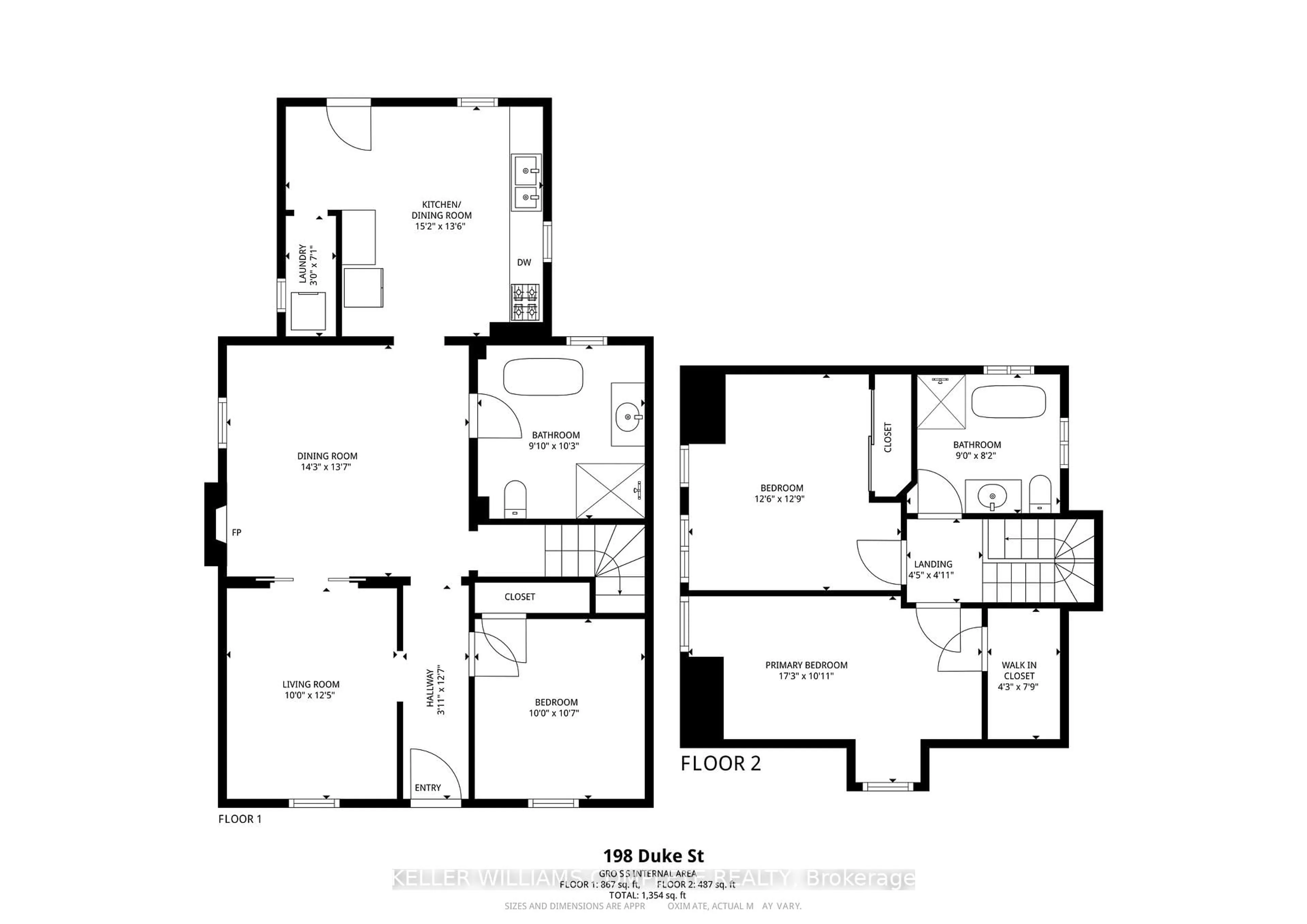 Floor plan for 198 Duke St, Hamilton Ontario L8P 1Y2