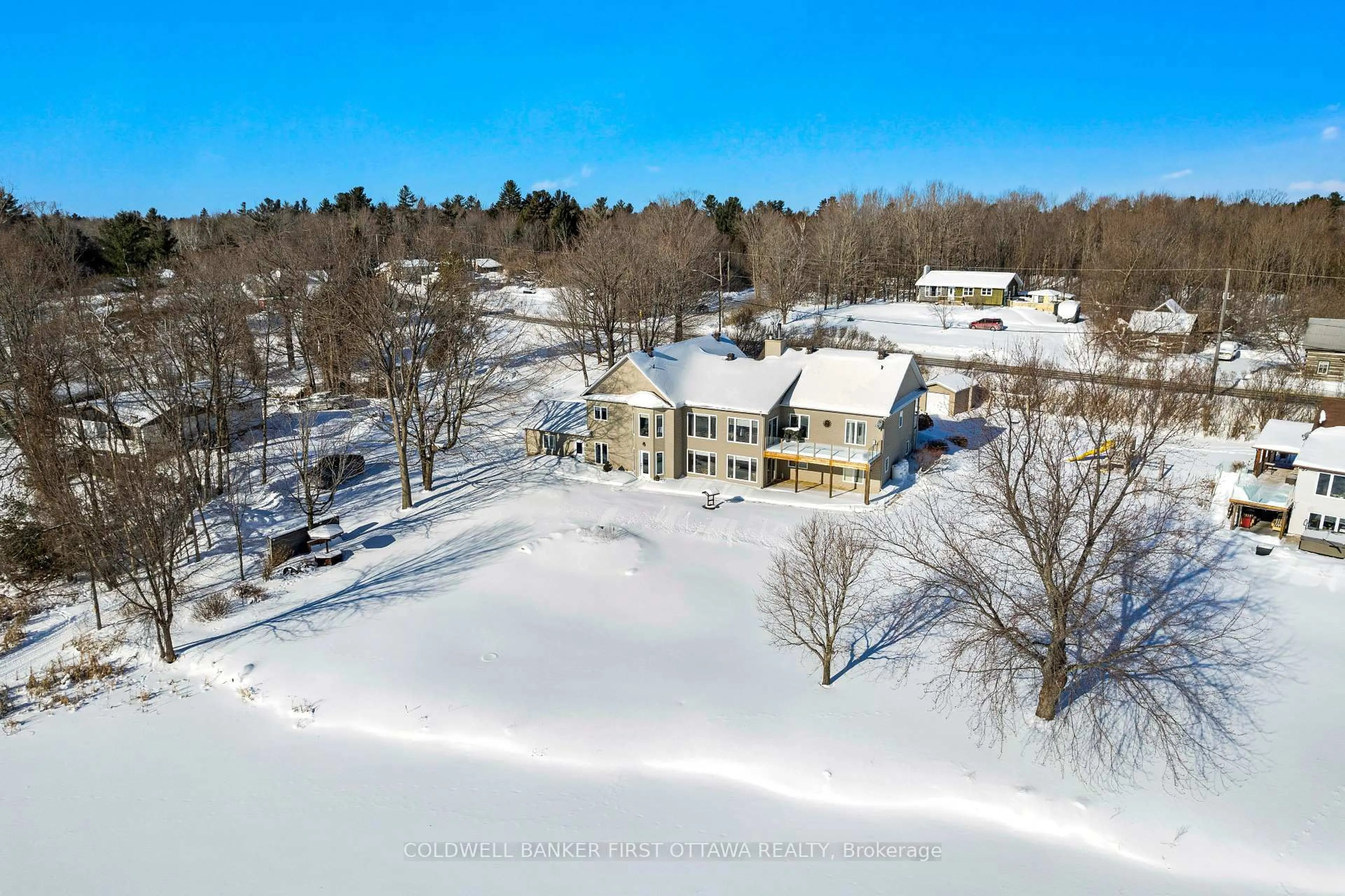 A pic from outside/outdoor area/front of a property/back of a property/a pic from drone, water/lake/river/ocean view for 2600 Ramsay Concession 2b, Clayton Ontario K0A 1P0