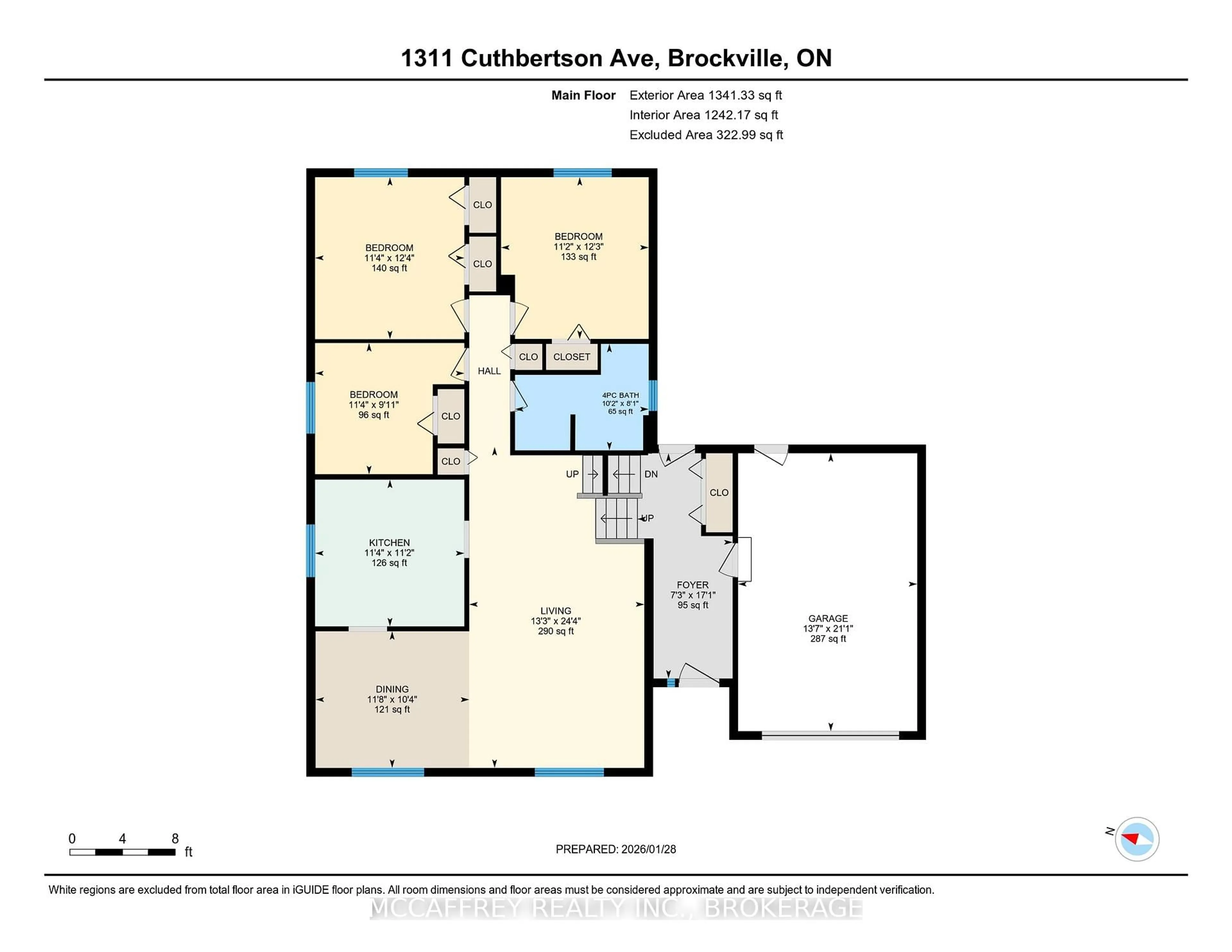 Floor plan for 1311 CUTHBERTSON Ave, Brockville Ontario K6V 6Y2