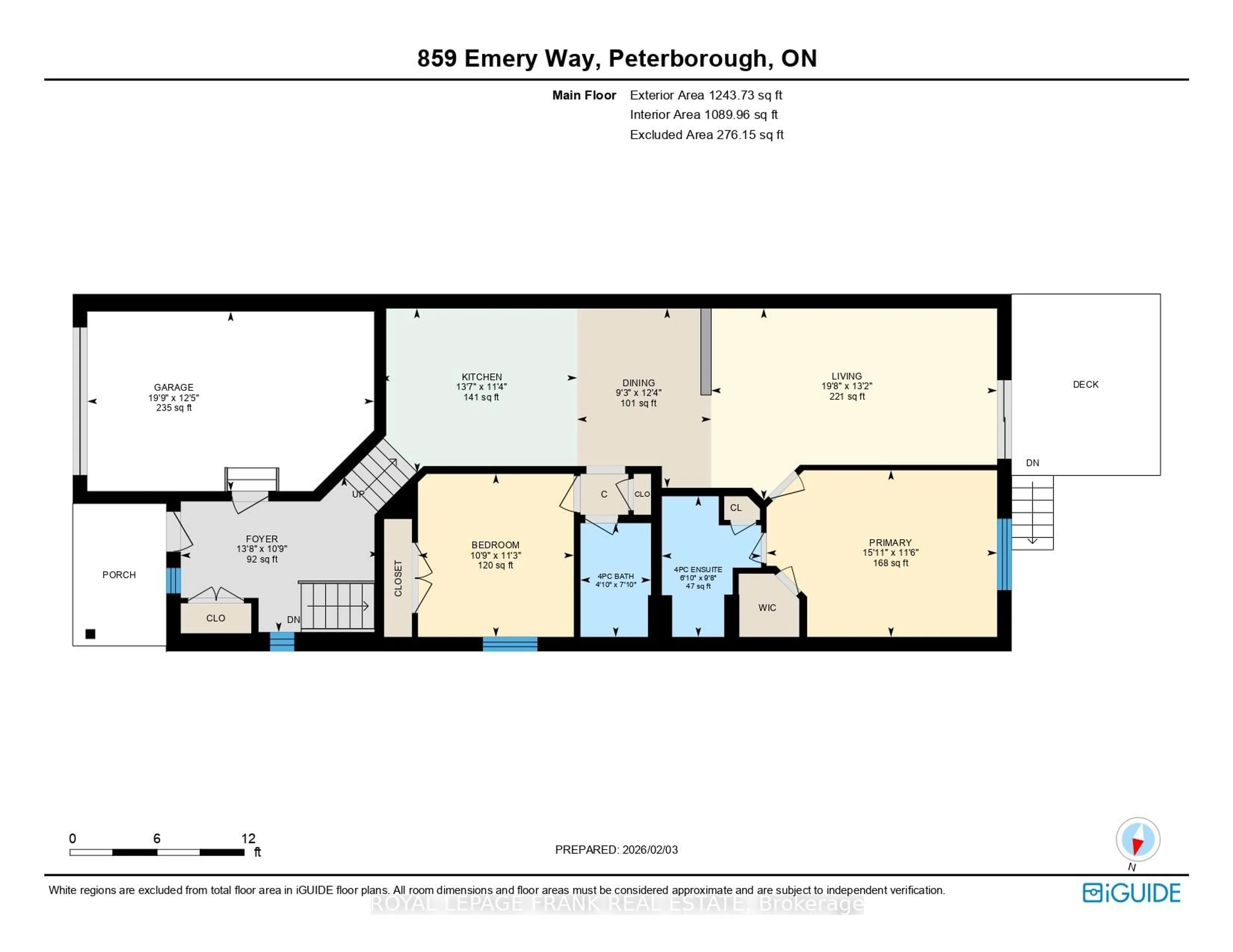 Floor plan for 859 Emery Way, Peterborough Ontario K9J 0H7