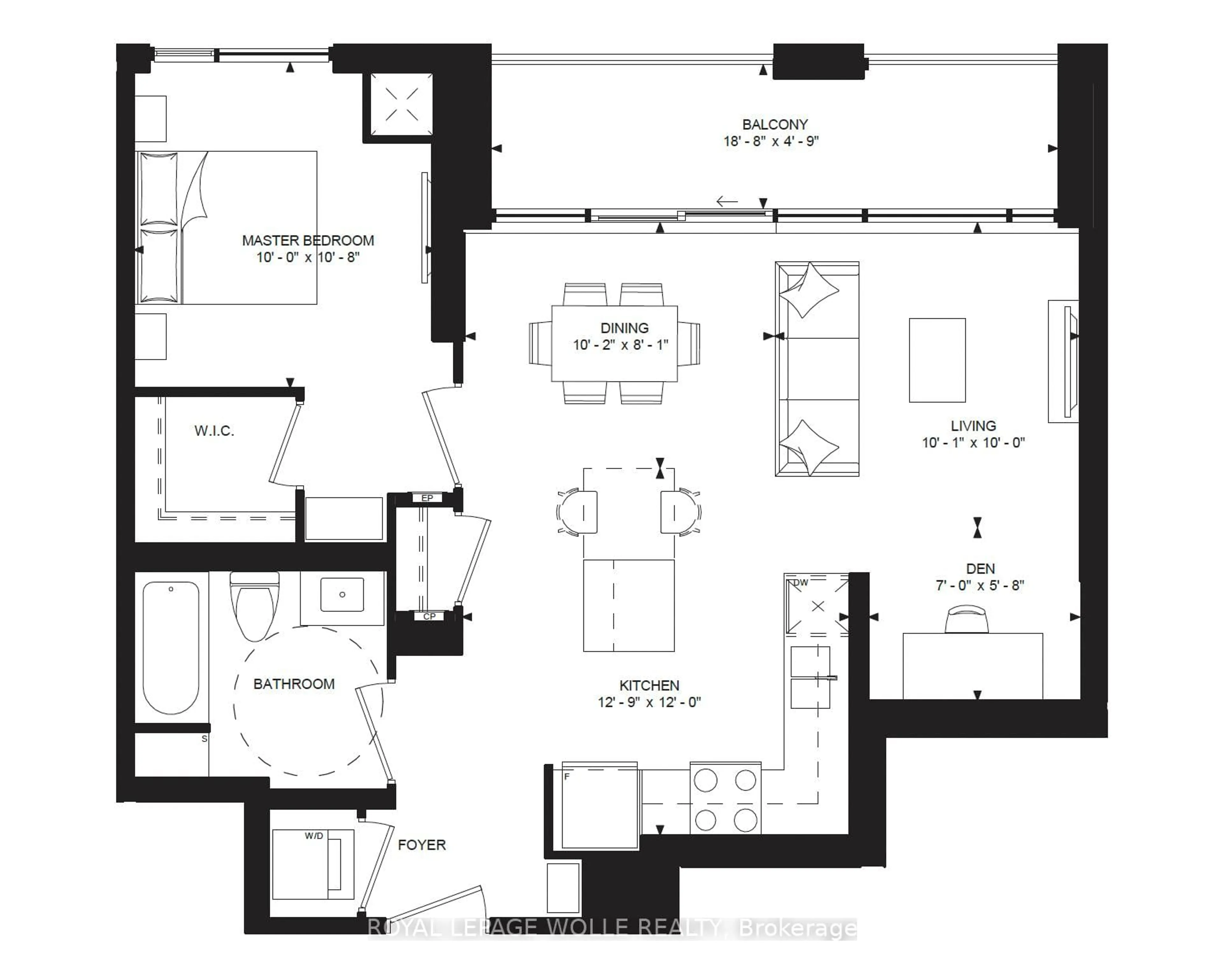 Floor plan for 55 Duke St #1910, Kitchener Ontario N2H 0C9