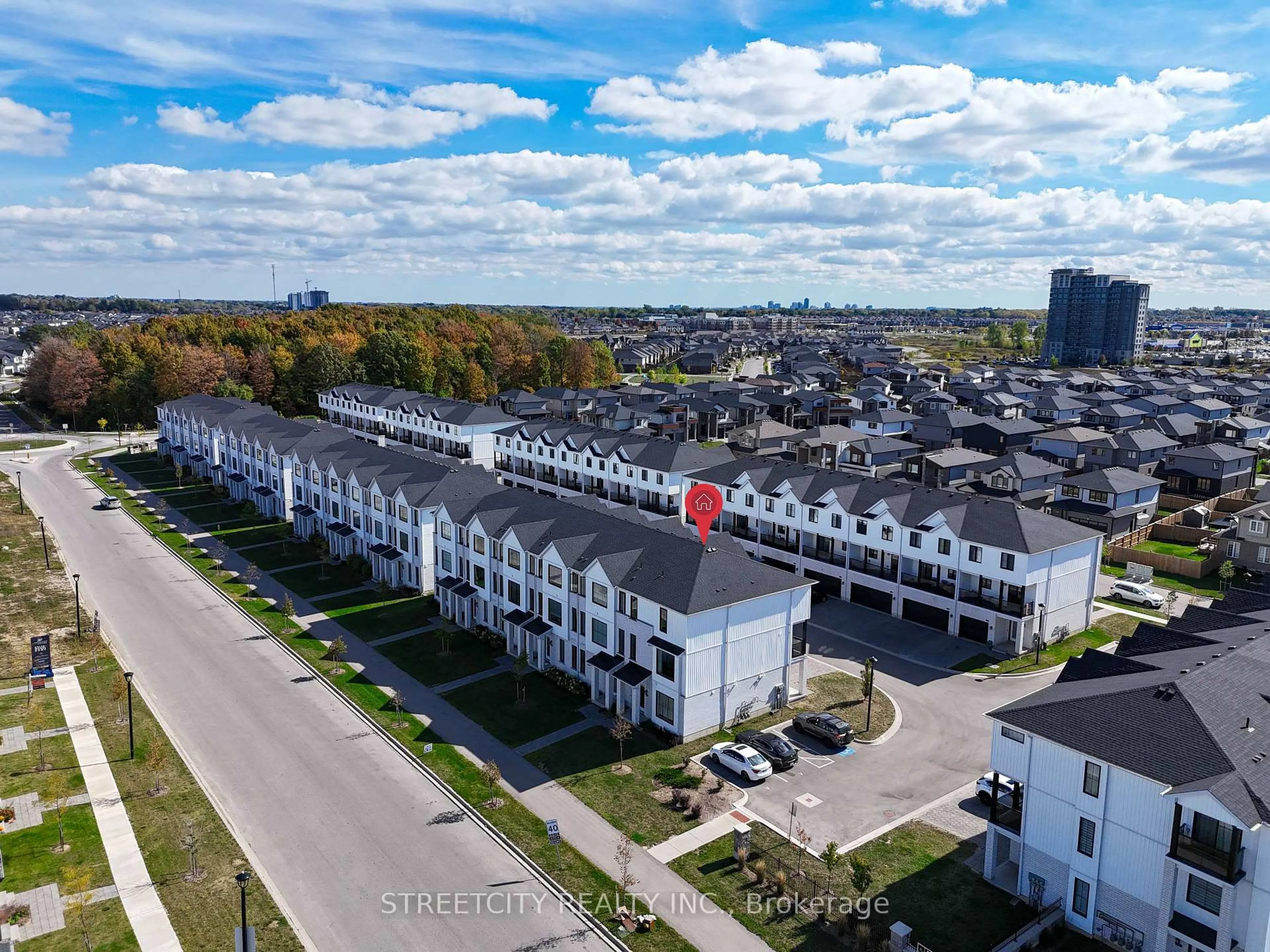 A pic from outside/outdoor area/front of a property/back of a property/a pic from drone, city buildings view from balcony for 1781 Henrica Ave #64, London North Ontario N6G 0Y2