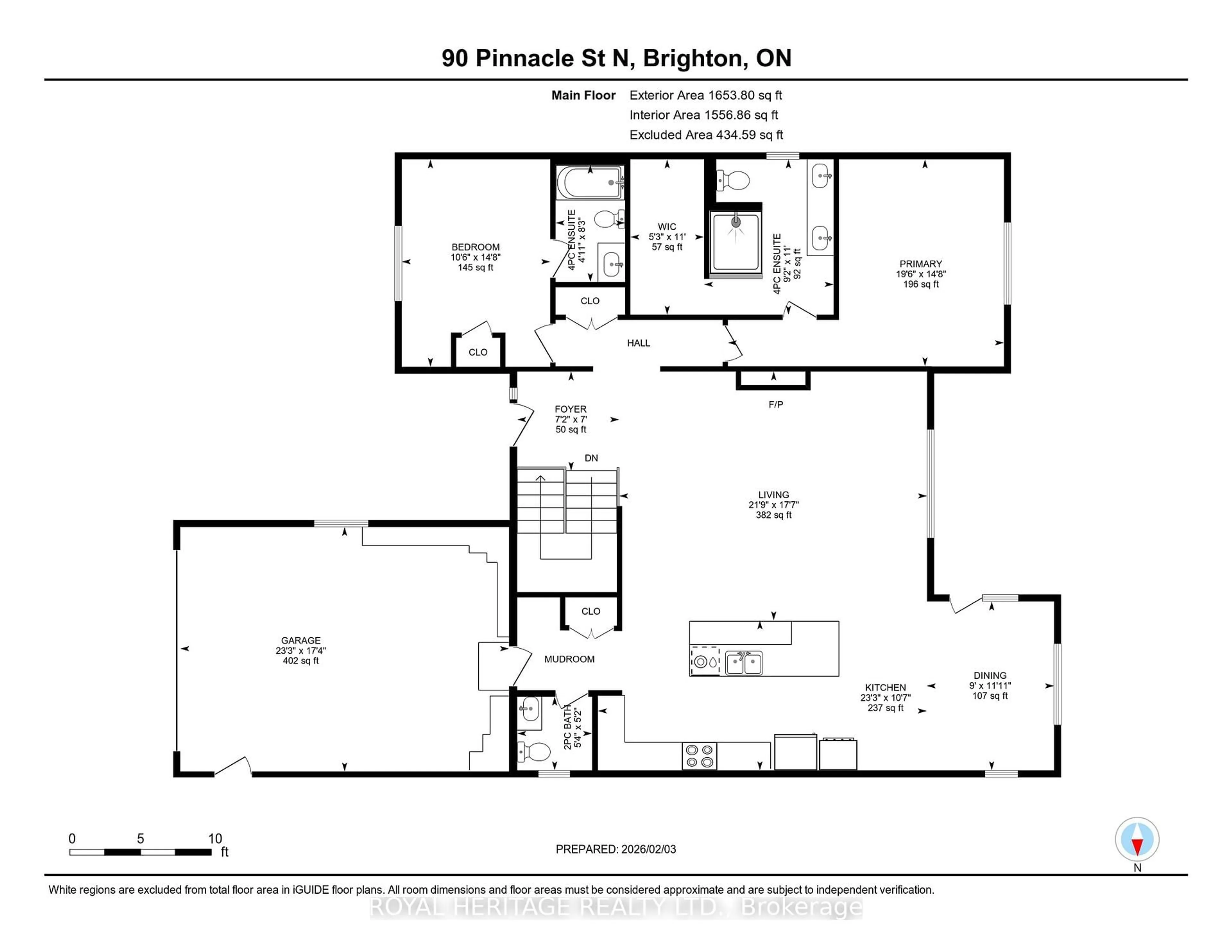 Floor plan for 90 Pinnacle St, Brighton Ontario K0K 1H0