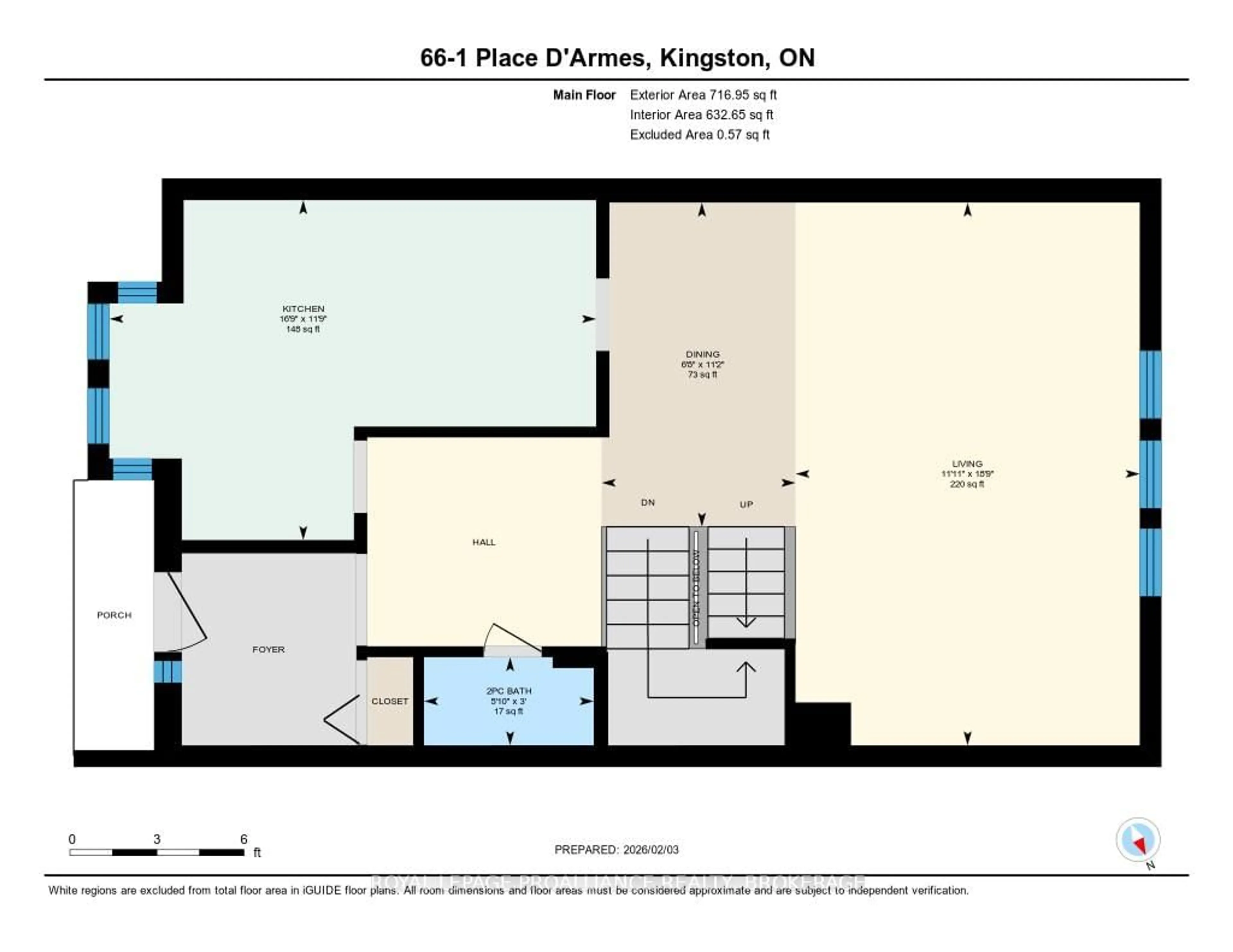 Floor plan for 1 Place D'armes #66, Kingston Ontario K7K 6S4