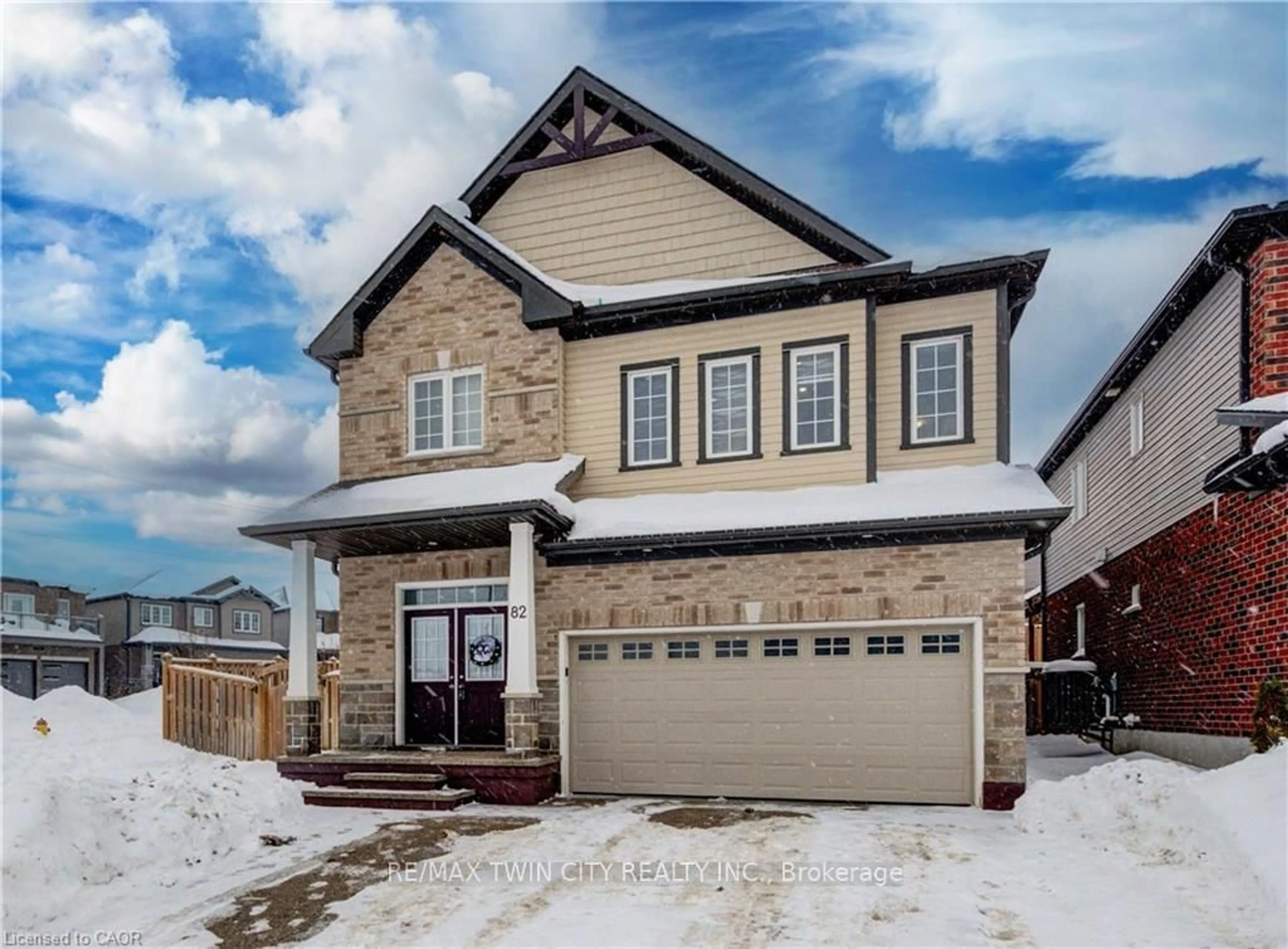 Home with brick exterior material, street for 82 CASTLEBAY St, Kitchener Ontario N2R 1W6