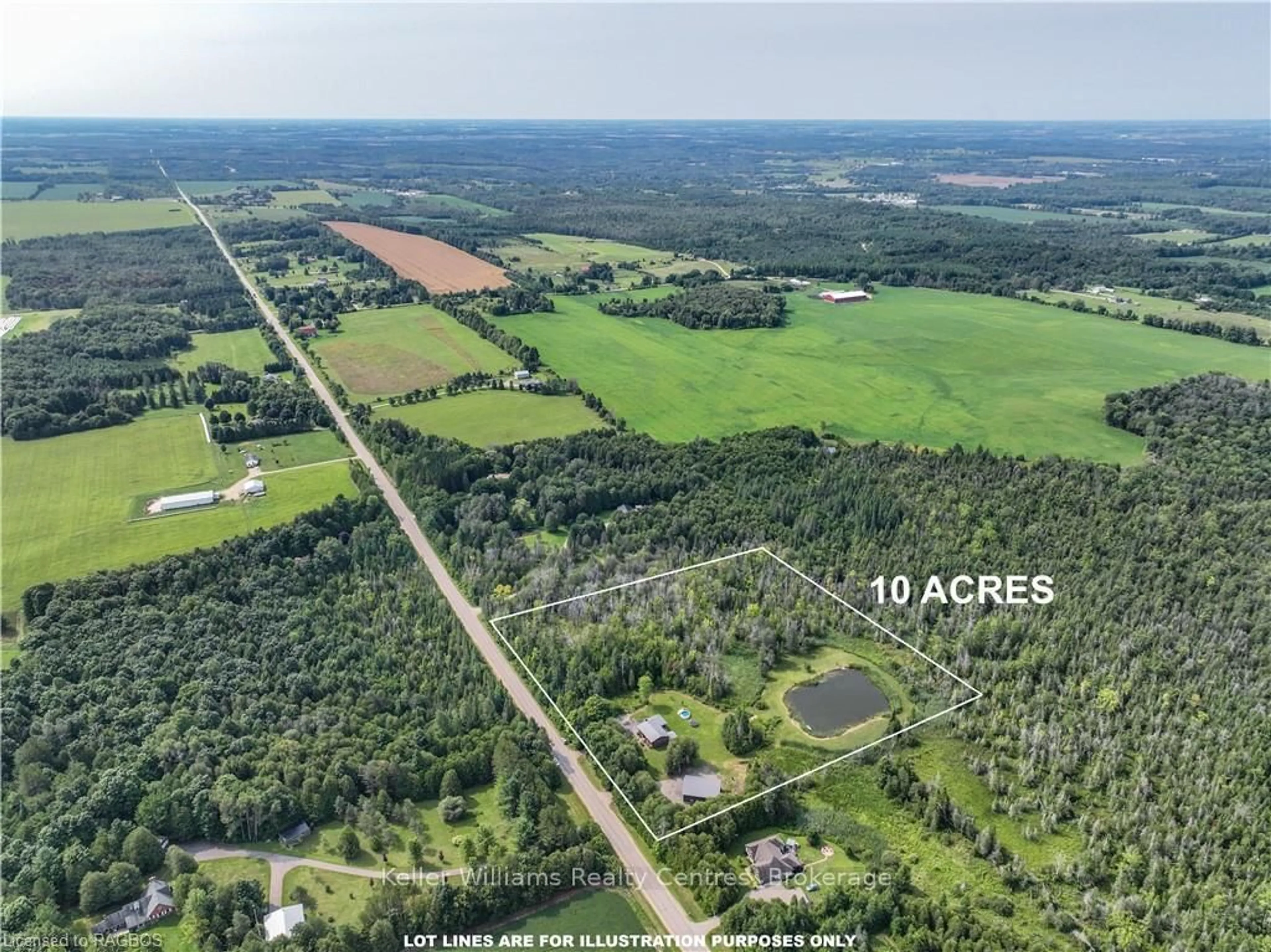 A pic from outside/outdoor area/front of a property/back of a property/a pic from drone, forest/trees view for 173680 MULOCK Rd, West Grey Ontario N4N 3B9