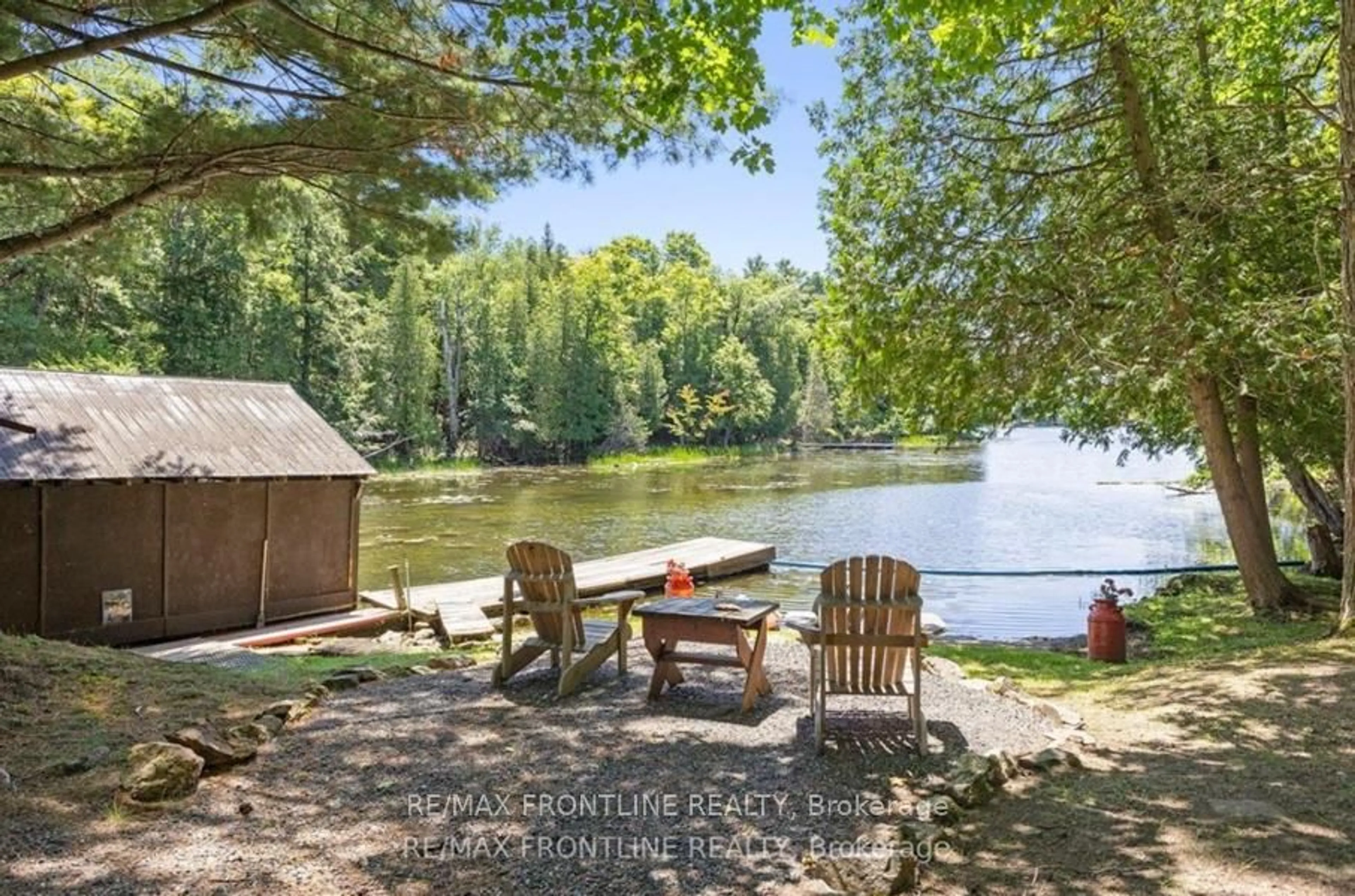 Patio, water/lake/river/ocean view for 530 Miners Point Rd, Perth Ontario K7H 3C5