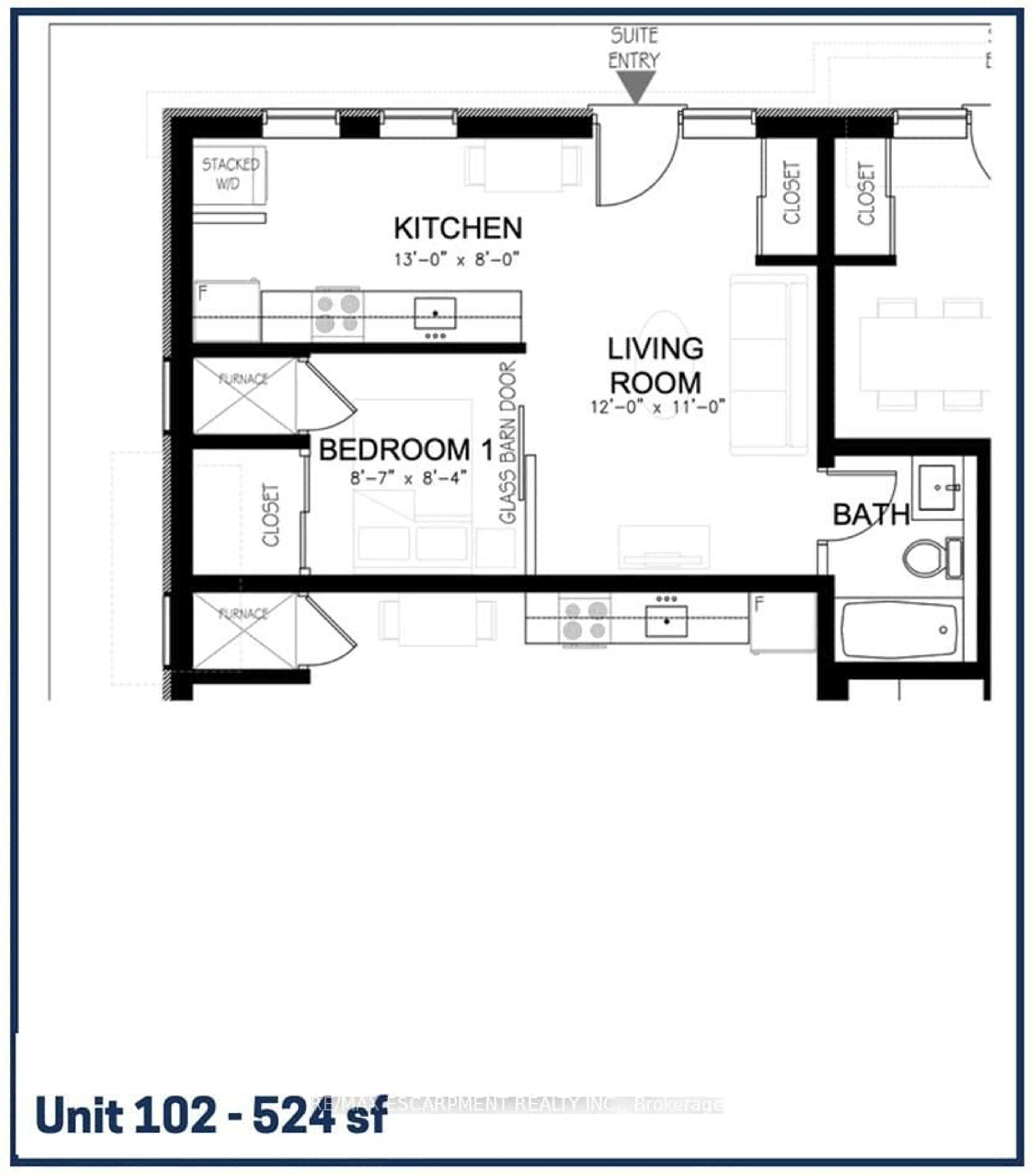Floor plan for 15 TALBOT St #102, Haldimand Ontario N0A 1E0
