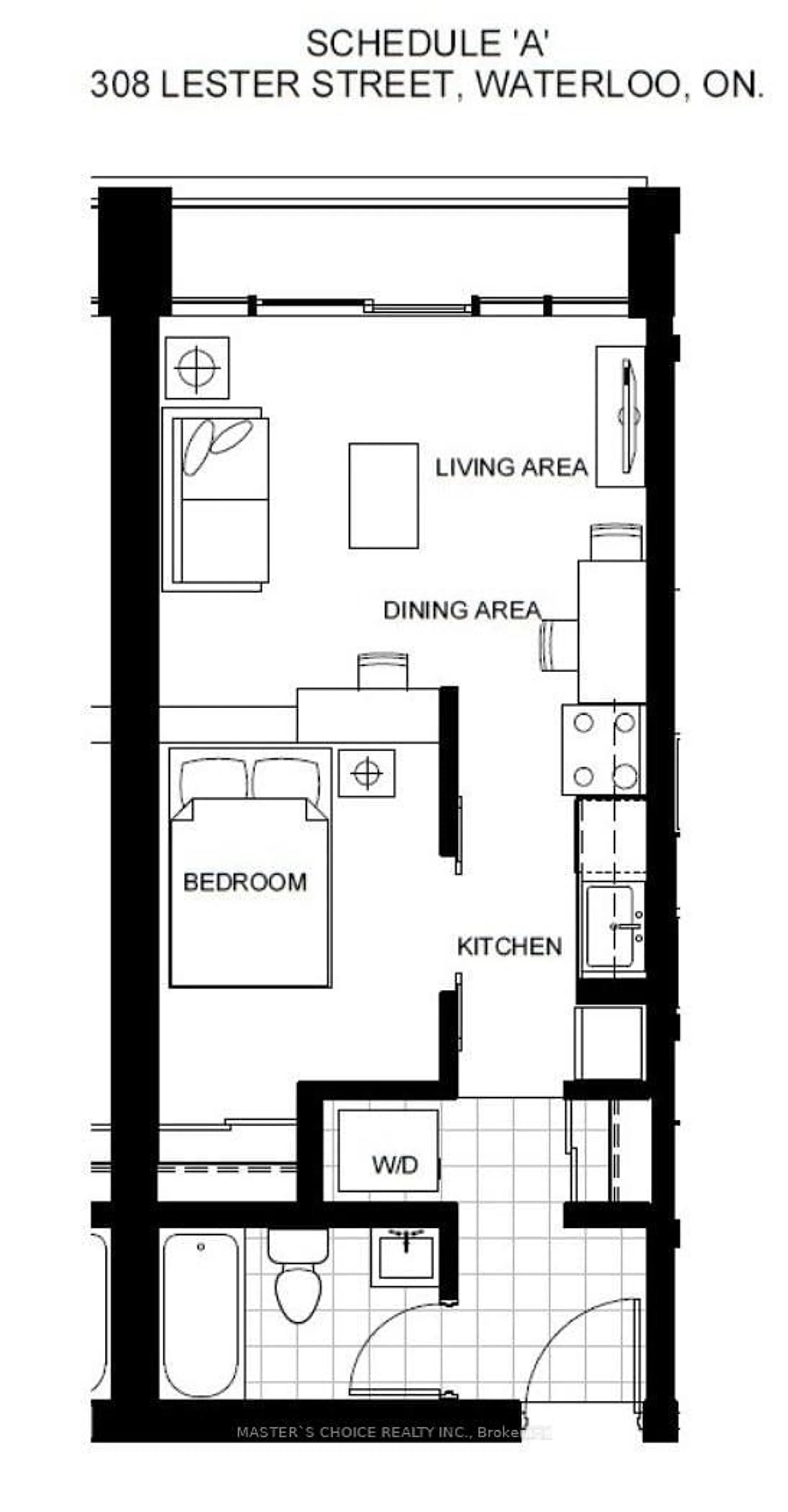 Floor plan for 308 Lester St #605, Waterloo Ontario N2L 3W6